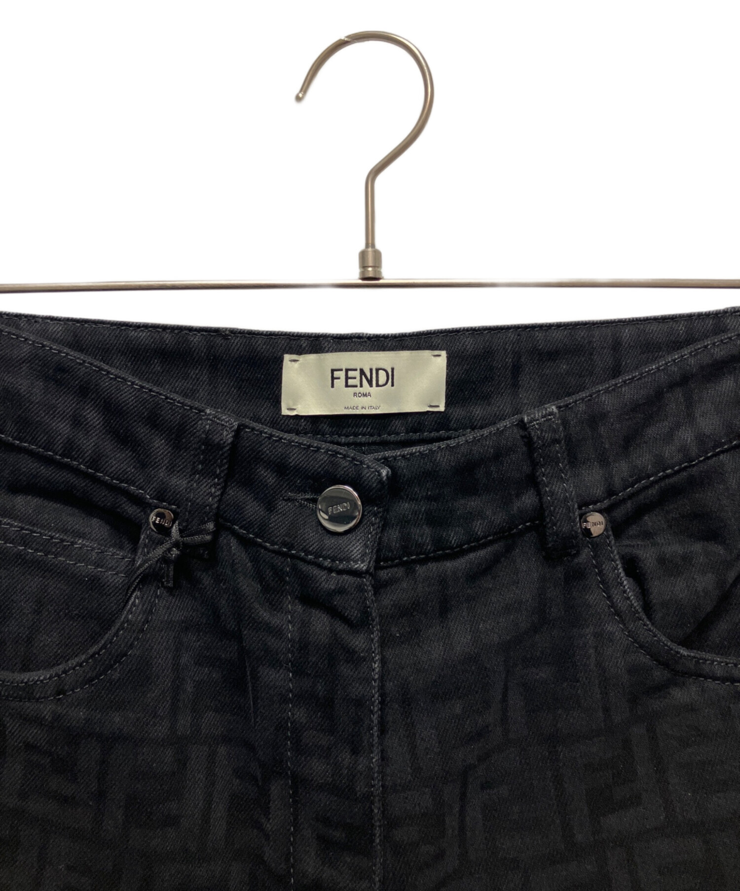 中古・古着通販】FENDI (フェンディ) ズッカデニムパンツ ブラック