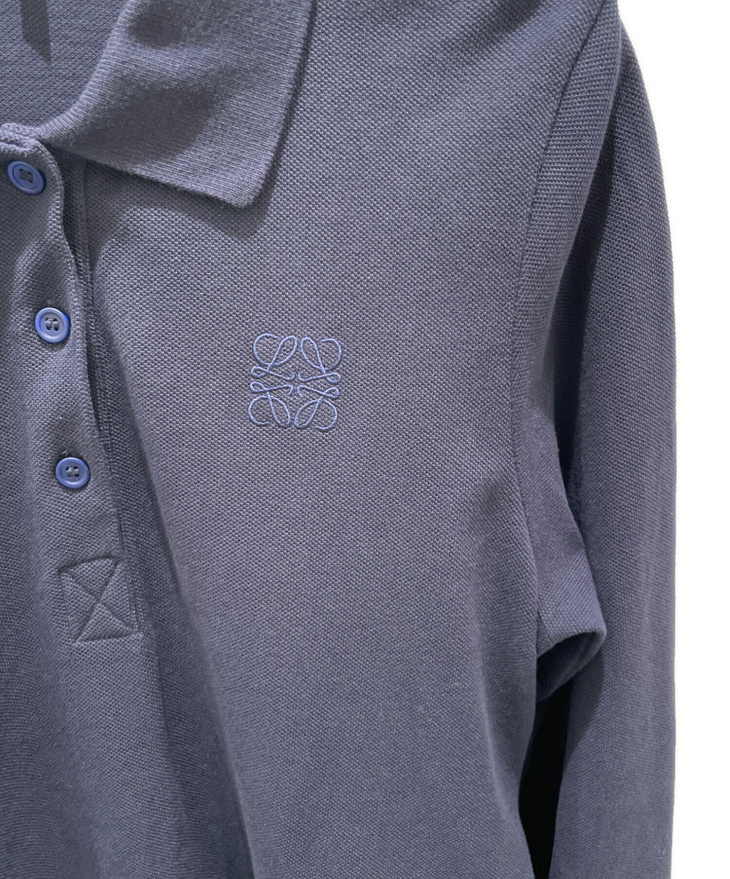 中古・古着通販】LOEWE (ロエベ) アナグラム刺繍フレア長袖ポロシャツ