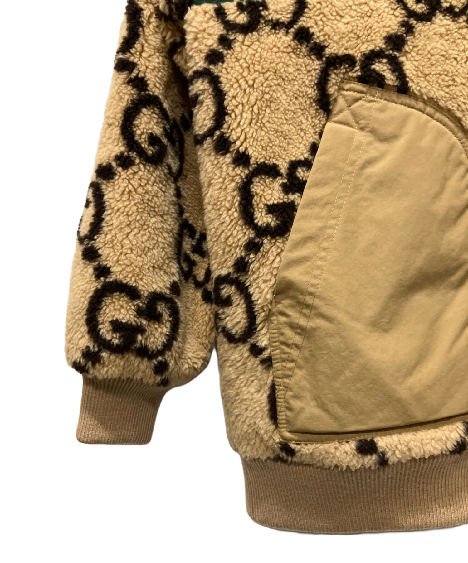 中古・古着通販】GUCCI (グッチ) GGボアブルゾン カーキ サイズ:XS