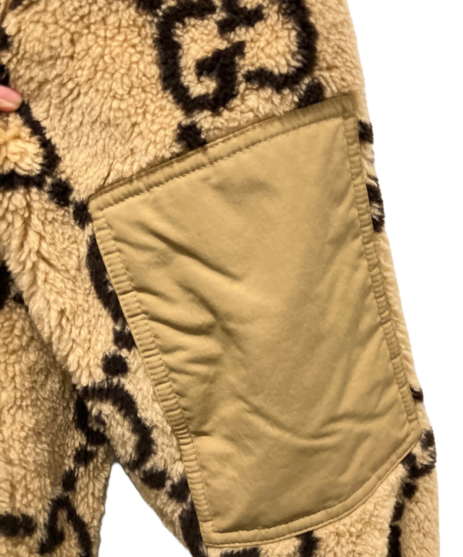 中古・古着通販】GUCCI (グッチ) GGボアブルゾン カーキ サイズ:XS