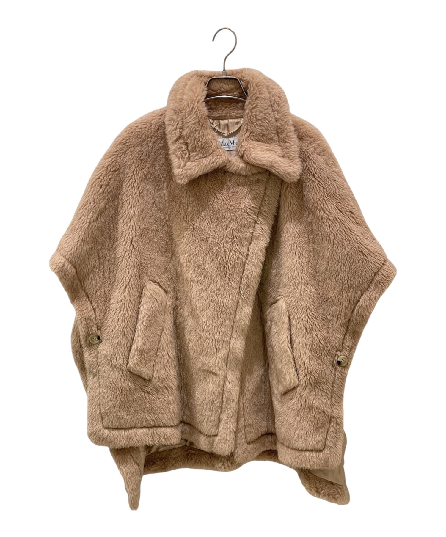 【正規品】MaxMaraテディベアケープサンドベージュ Max Mara（マックスマーラ） ケープ TEBE TEBE1 テベ レディース