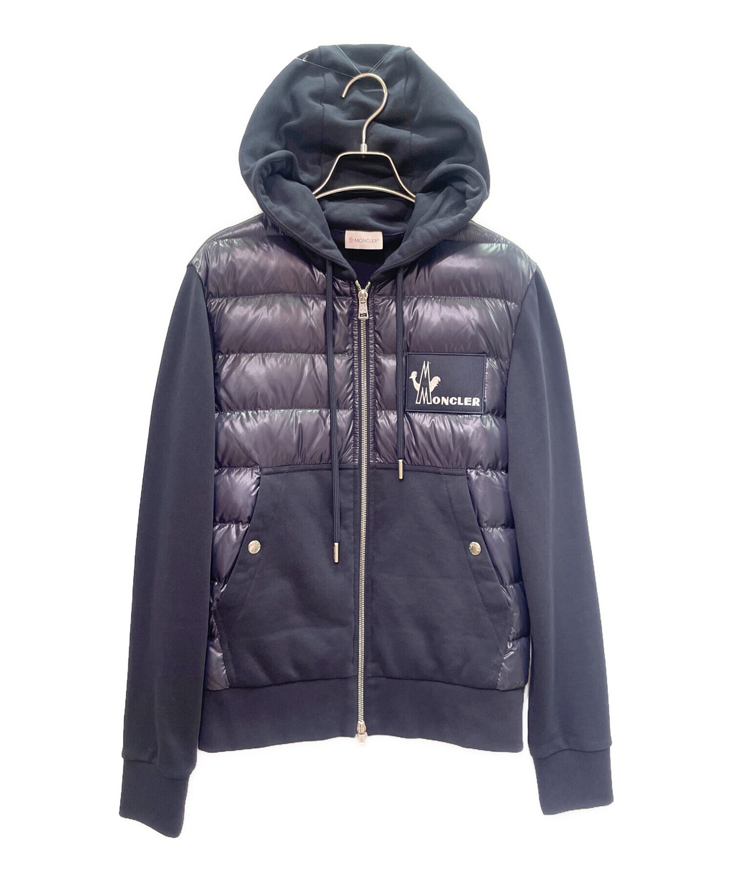 モンクレール　ネイビー　パーカー　L 中古・古着通販】MONCLER (モンクレール) ダウン切替 ジップ