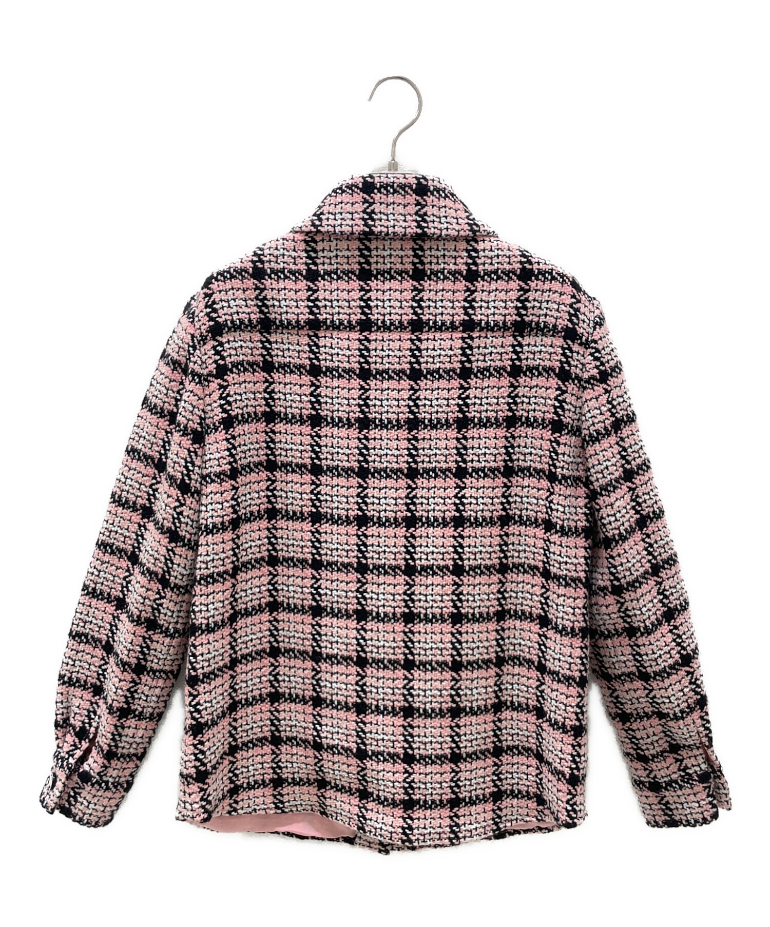 中古・古着通販】CHANEL (シャネル) ツイードシャツジャケット ピンク