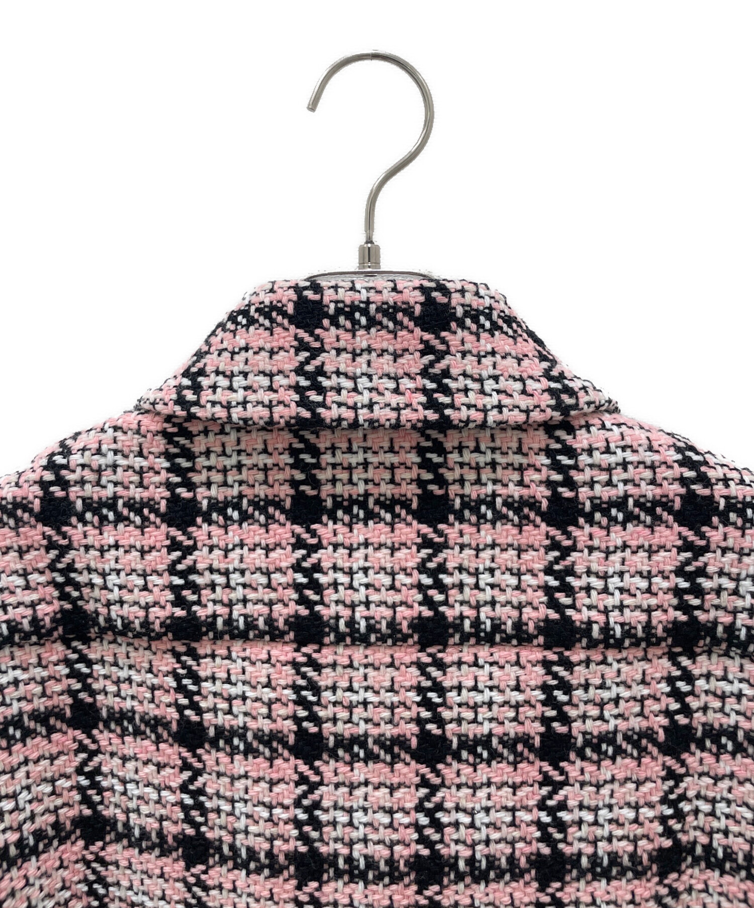 中古・古着通販】CHANEL (シャネル) ツイードシャツジャケット ピンク