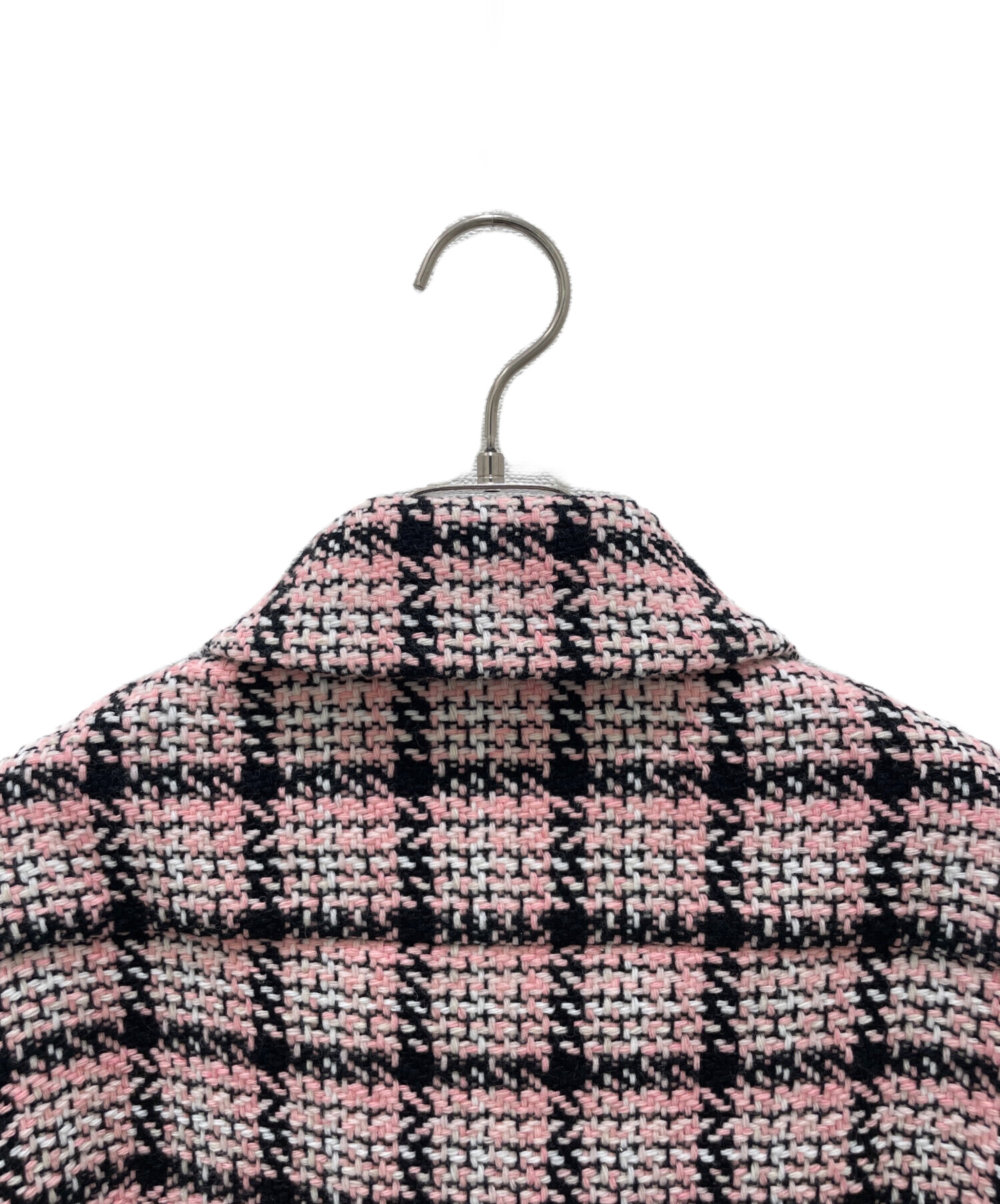 中古・古着通販】CHANEL (シャネル) ツイードシャツジャケット ピンク