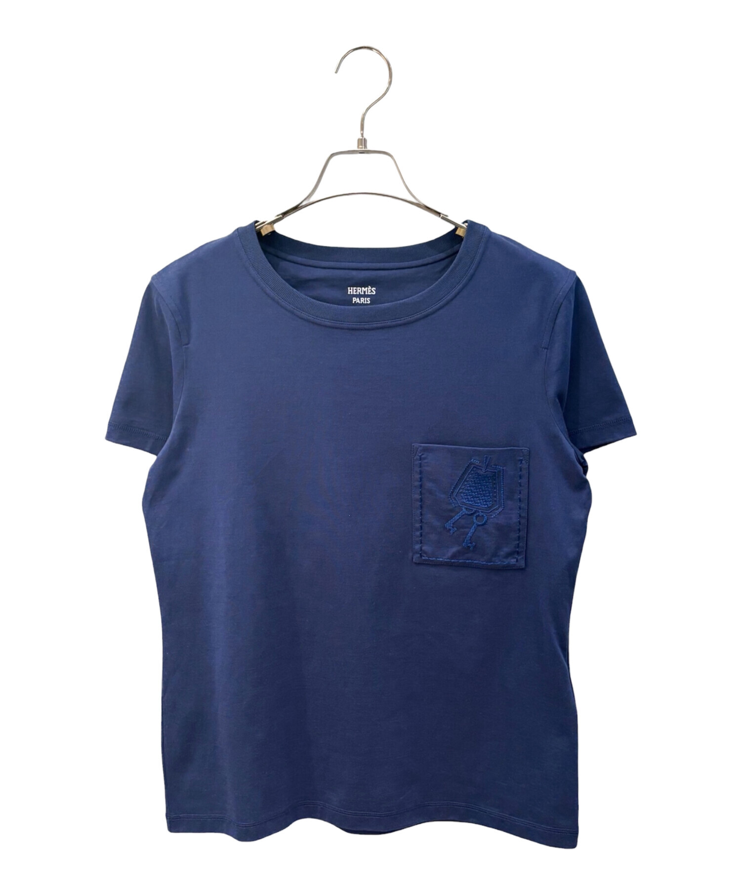中古・古着通販】HERMES (エルメス) クロシェット刺繍ポケットTシャツ