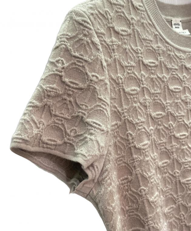 HERMES ワンピース シルク カシミヤ ニット HERMES エルメス カシミヤ シルク ニット ワンピース 長袖 ハート 式典