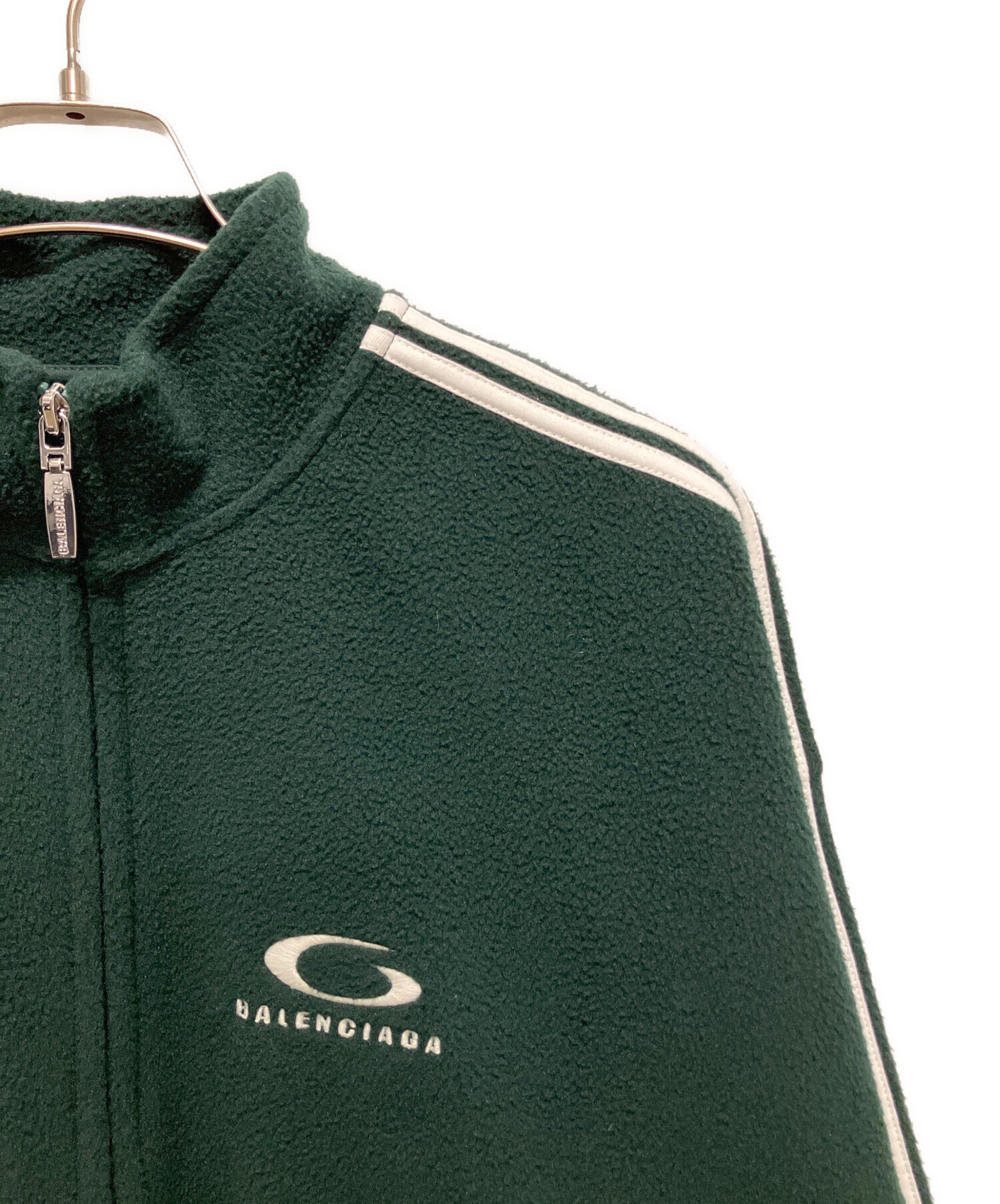 Balenciaga track jacket トラックジャケット グリーン Balenciaga Green Fleece Tracksuit Jacket Balenciaga