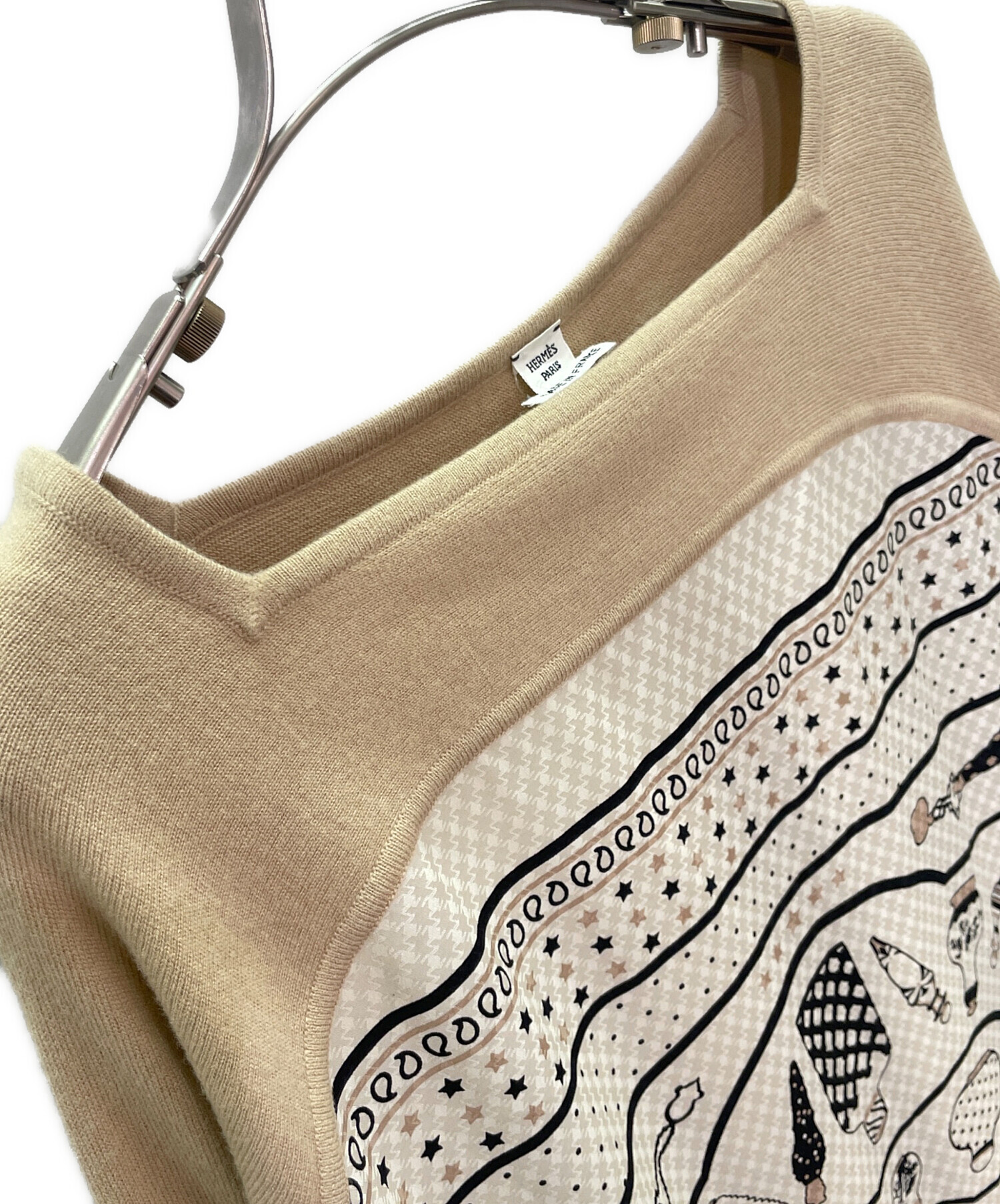 HERMESツイルレーヌトップス38 新品未使用 中古・古着通販】HERMES (エルメス) ツイルレーヌワンピース ベージュ