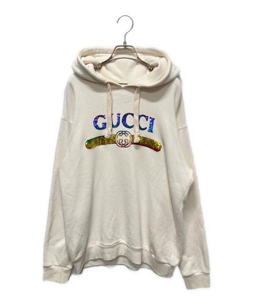 【新品・未使用品】GUCCI グッチ×ばなにゃ　スパンコール　スウェット　M 中古・古着通販】GUCCI (グッチ) スパンコールロゴスウェット