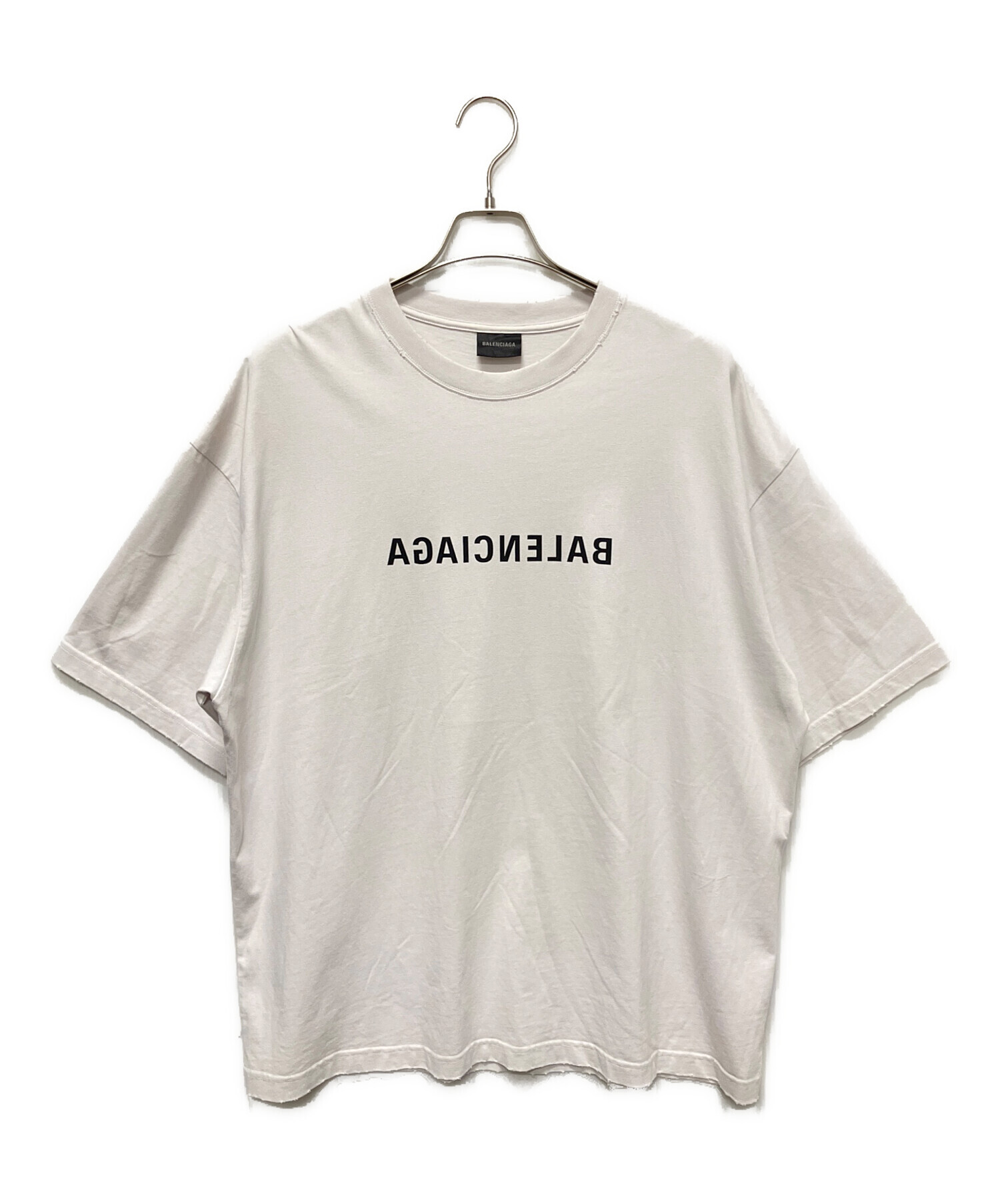 中古・古着通販】BALENCIAGA (バレンシアガ) ダメージ加工ロゴTシャツ