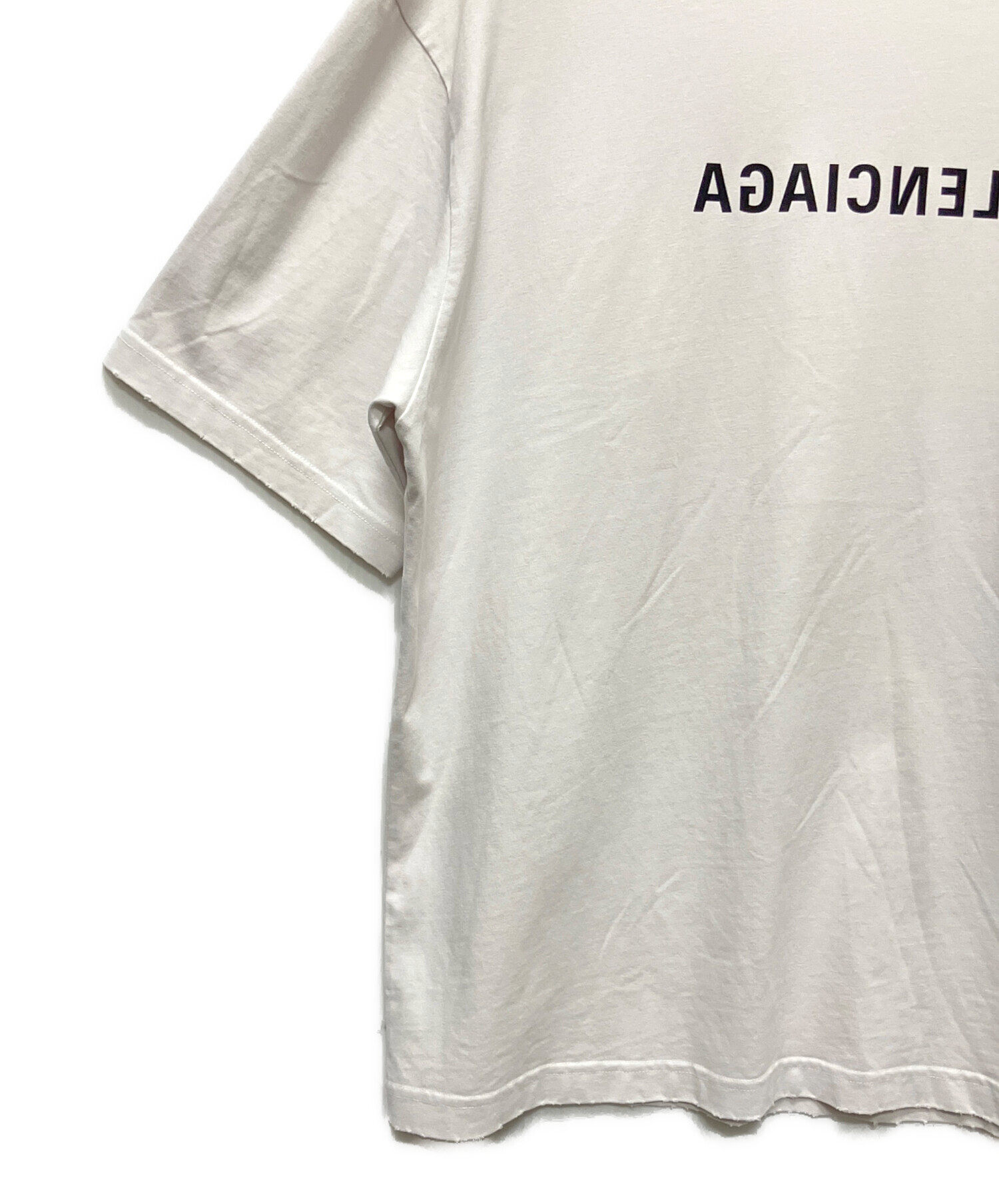 中古・古着通販】BALENCIAGA (バレンシアガ) ダメージ加工ロゴTシャツ