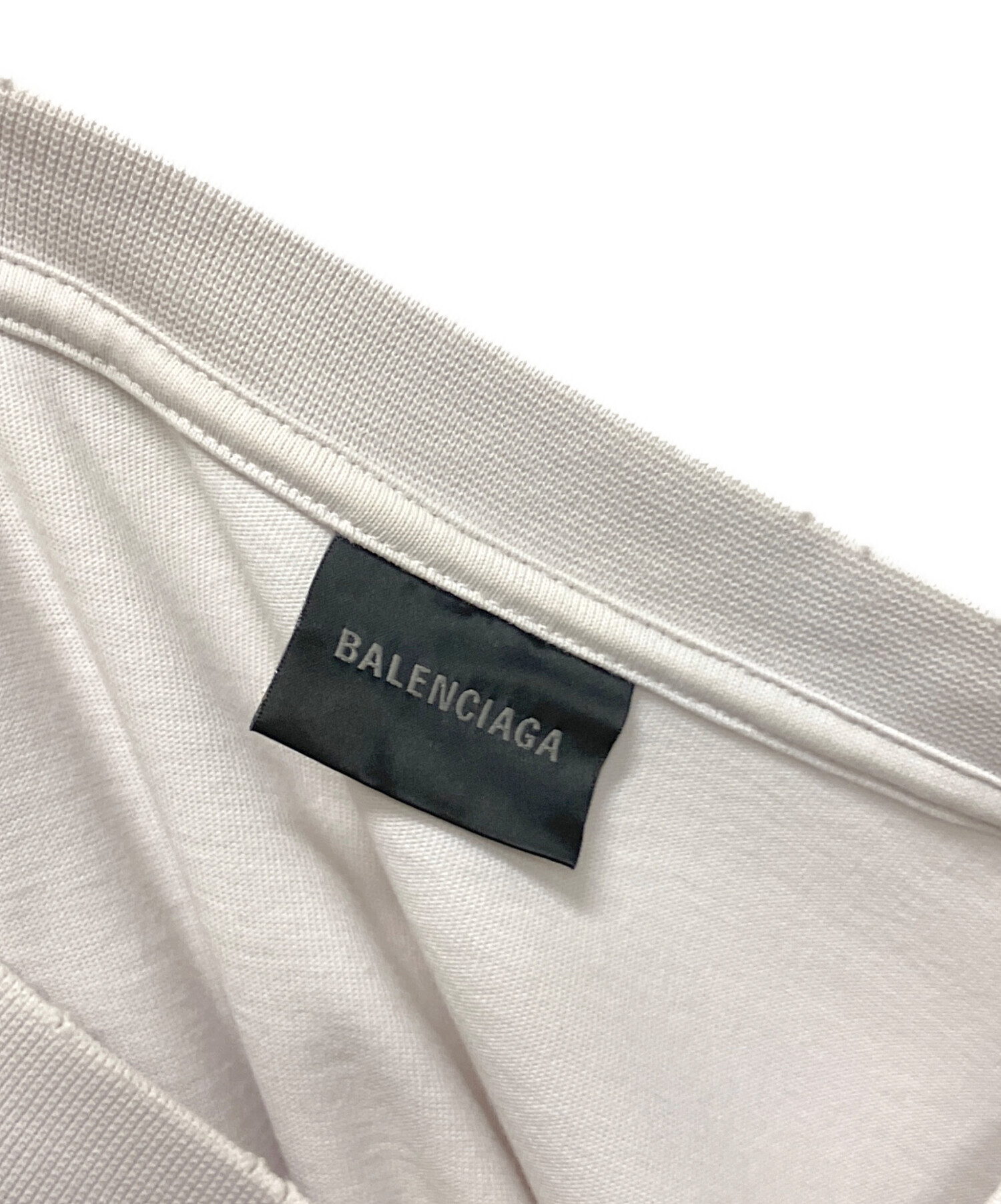 中古・古着通販】BALENCIAGA (バレンシアガ) ダメージ加工ロゴTシャツ