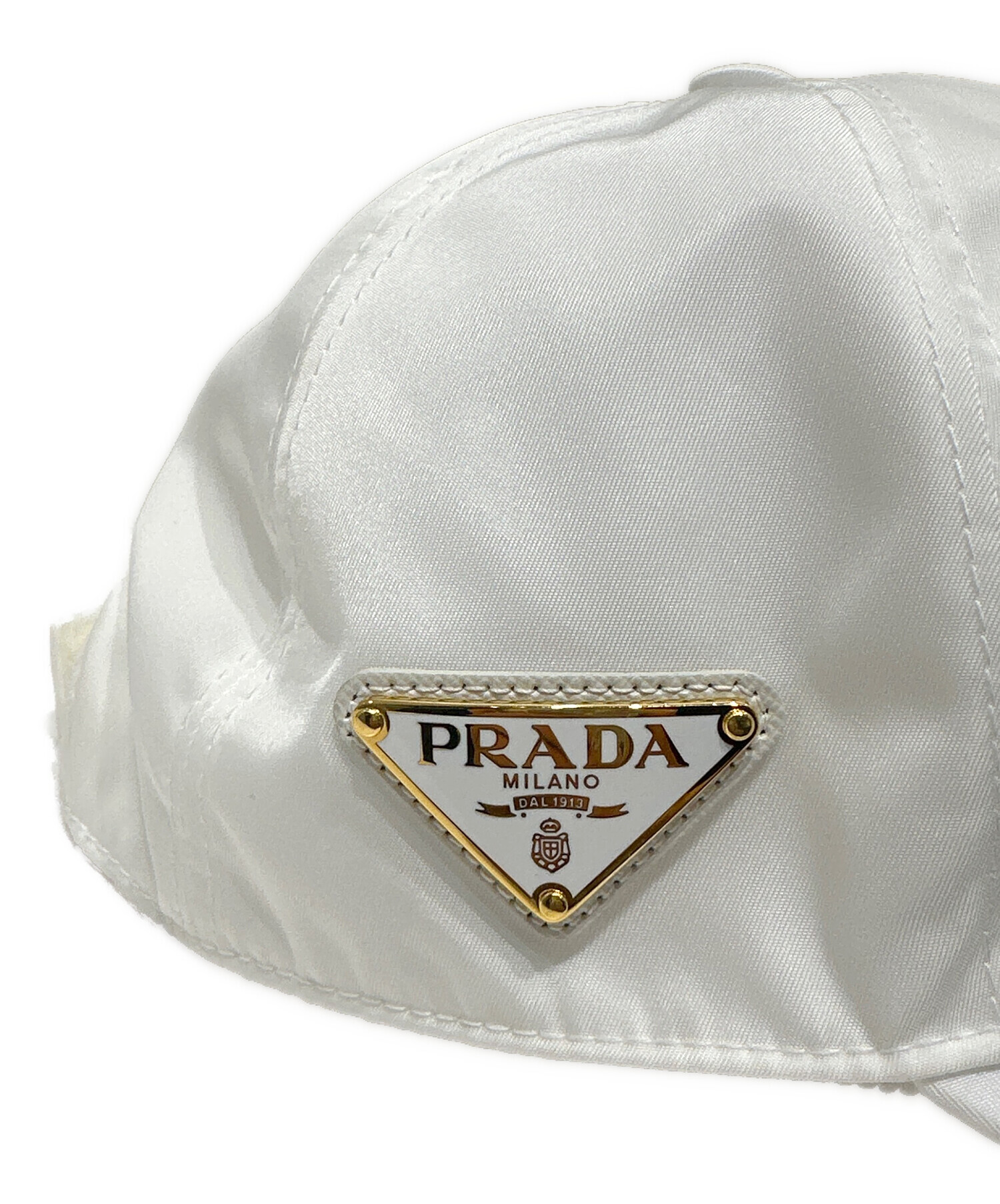 PRADA キャップ　ホワイト　トライアングルロゴプレート　L 中古・古着通販】PRADA (プラダ) PRADA triangle logo plate cap/ロゴ