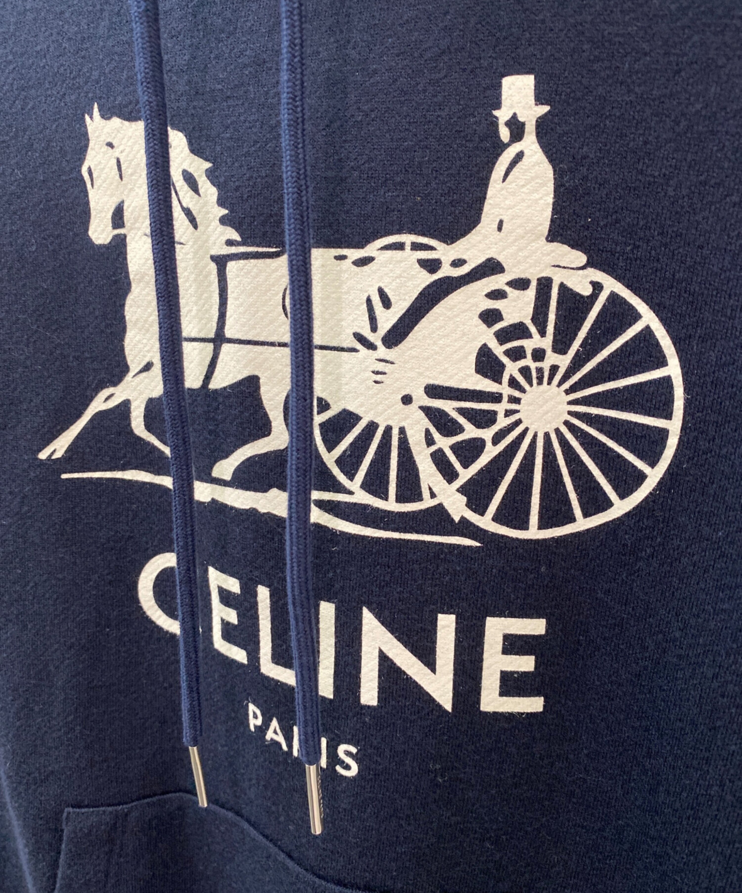 中古・古着通販】CELINE (セリーヌ) サルキーロゴパーカー ネイビー