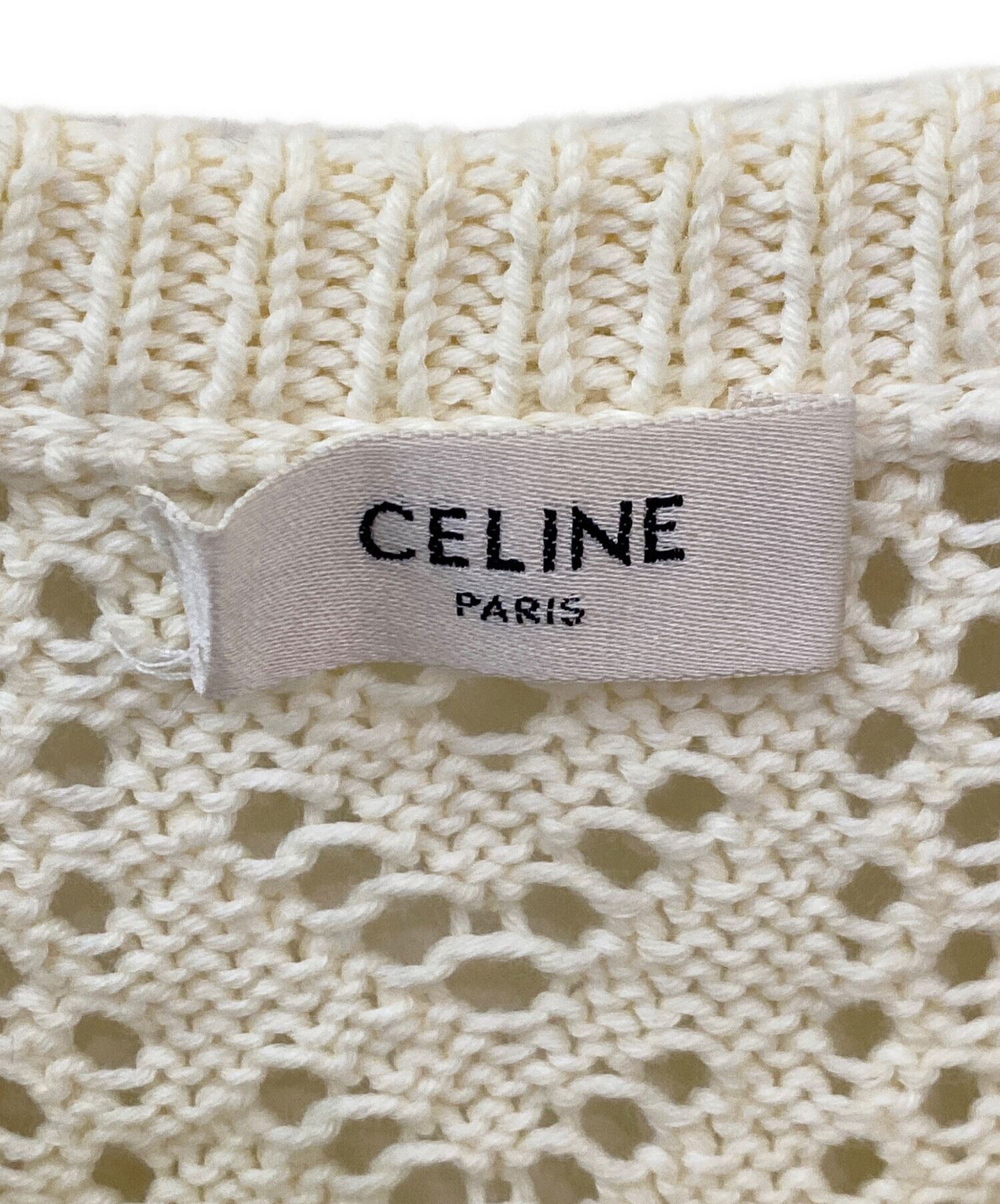 CELINE セリーヌ ニット・セーター S ベージュ 【古着】【中古】 中古・古着通販】CELINE (セリーヌ) トリオンフニット ベージュ サイズ