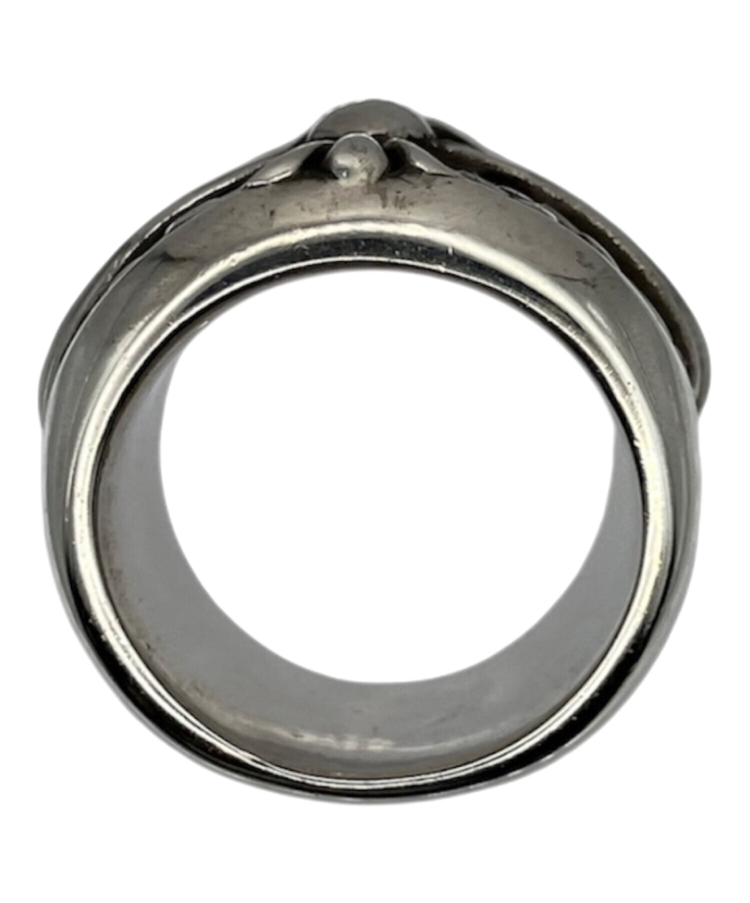 クロムハーツ クラシックオーバルクロスリング 14号 中古 CHROME HEARTS（クロムハーツ） クラシックオーバル リング パヴェ