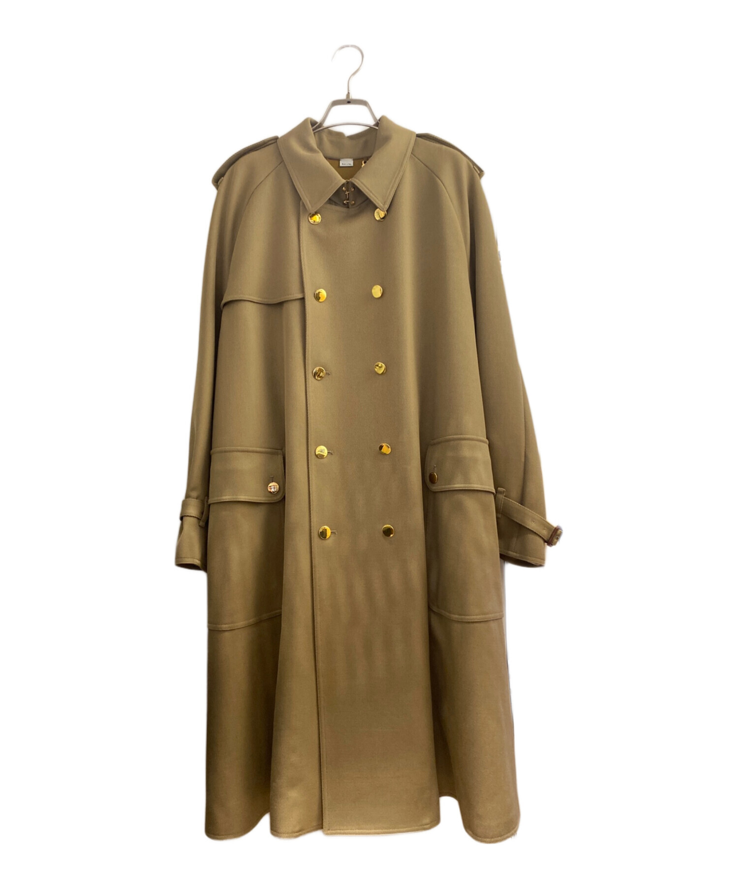 お得美品GUCCI グッチ ベルテッドトレンチコート アウター グリーン お得美品GUCCI グッチ ベルテッドトレンチコート アウター グリーン