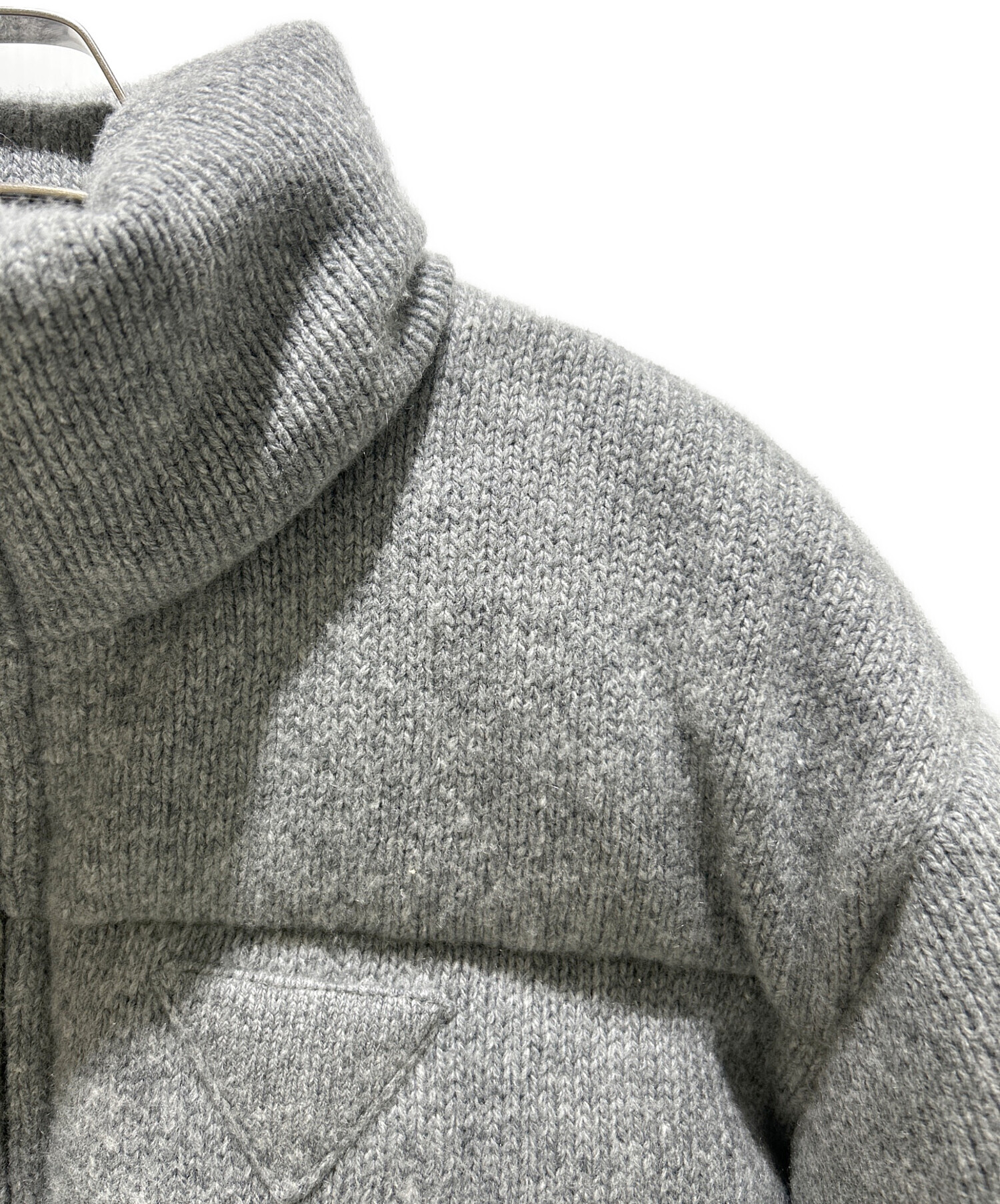 中古・古着通販】PRADA (プラダ) ニットダウンジャケット グレー