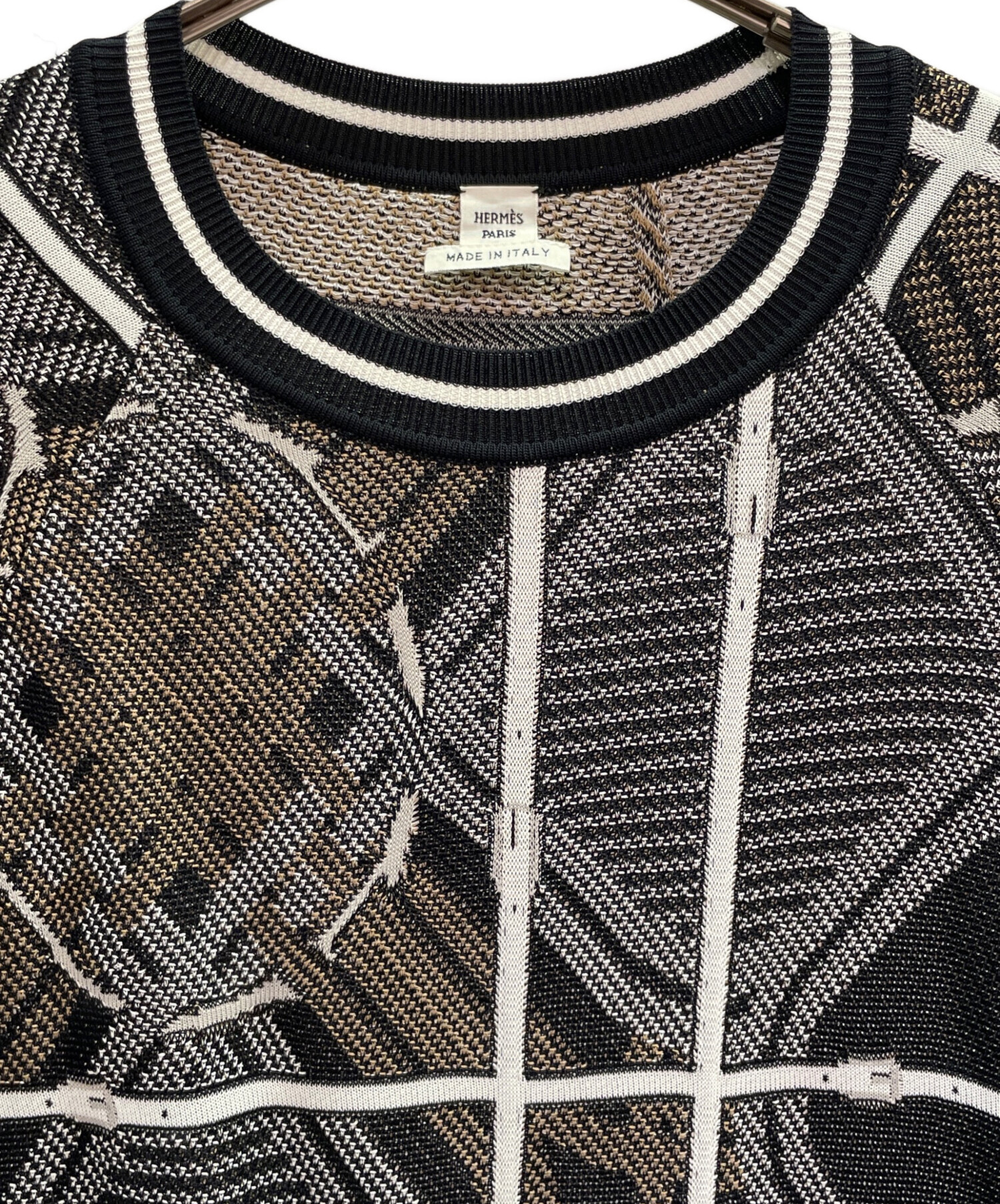 中古・古着通販】HERMES (エルメス) ニットワンピース ブラック サイズ