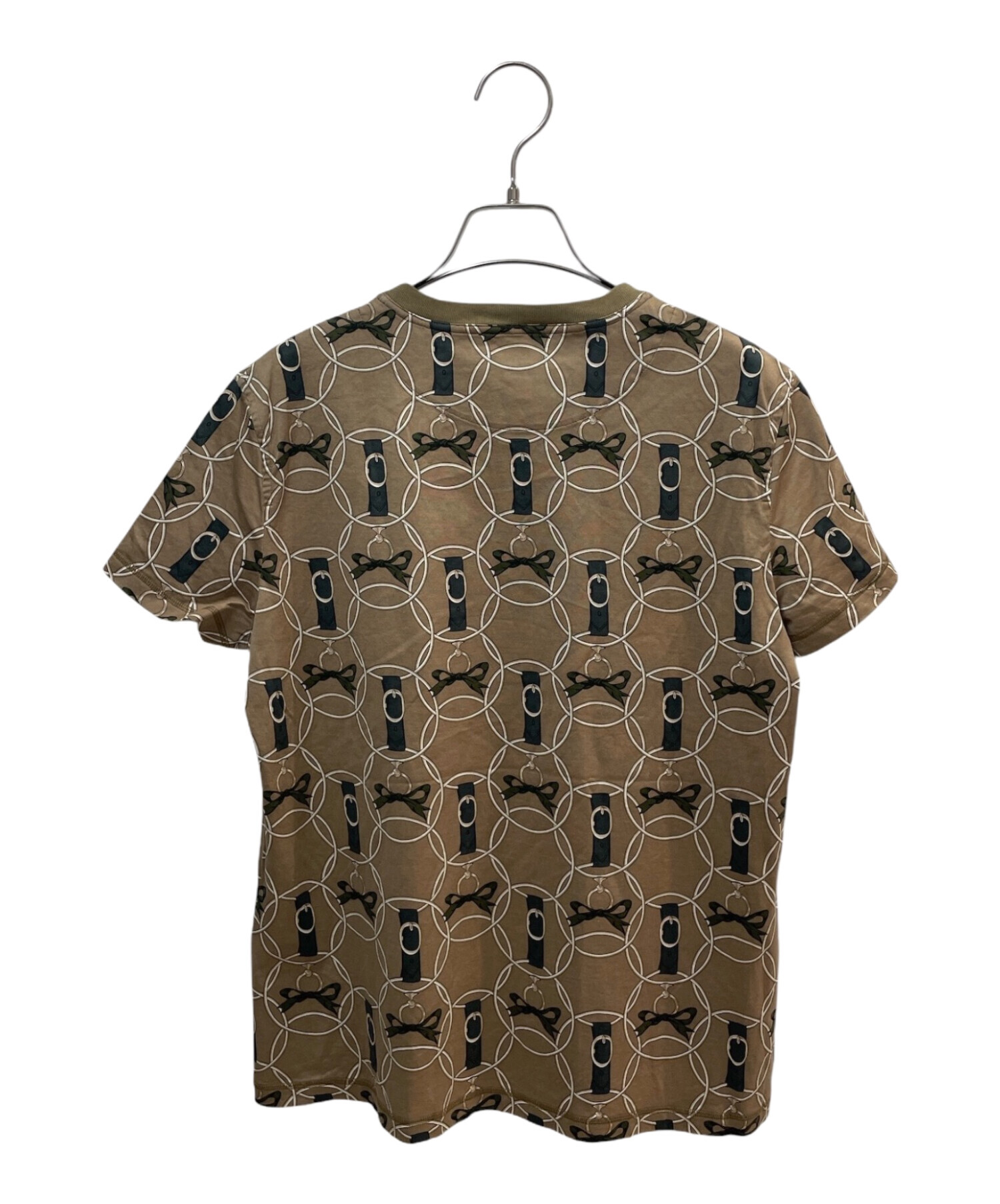 中古・古着通販】HERMES (エルメス) 総柄Tシャツ ブラウン サイズ:40 