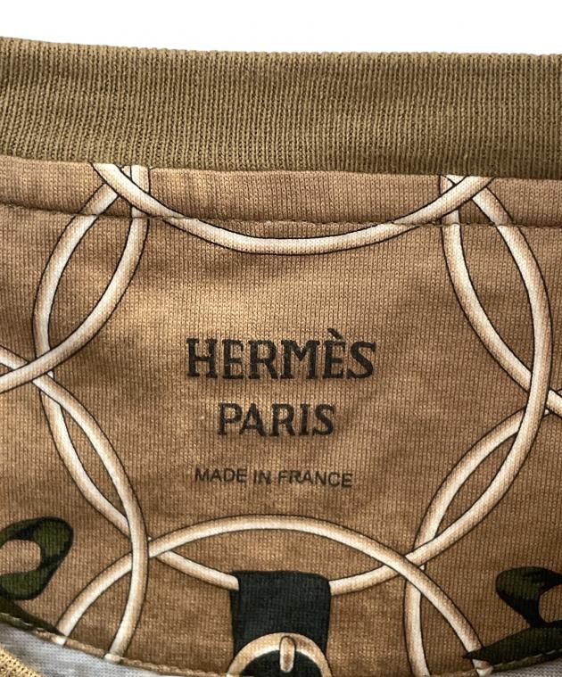 中古・古着通販】HERMES (エルメス) 総柄Tシャツ ブラウン サイズ:40