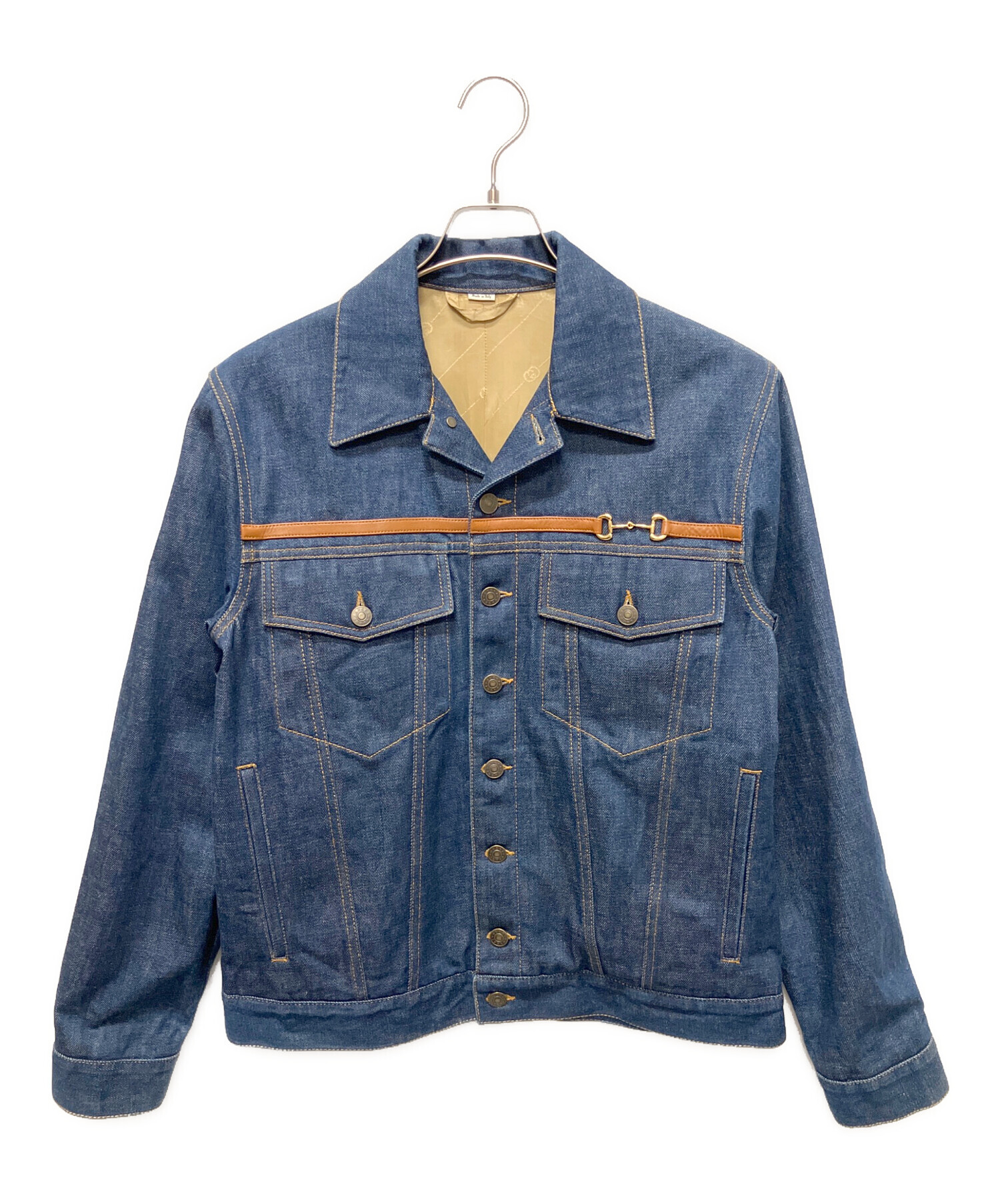 p*o様 GUCCI グッチ ホースビット付き デニム ジャケット 中古・古着通販】GUCCI (グッチ) ホースビットデニムジャケット 44