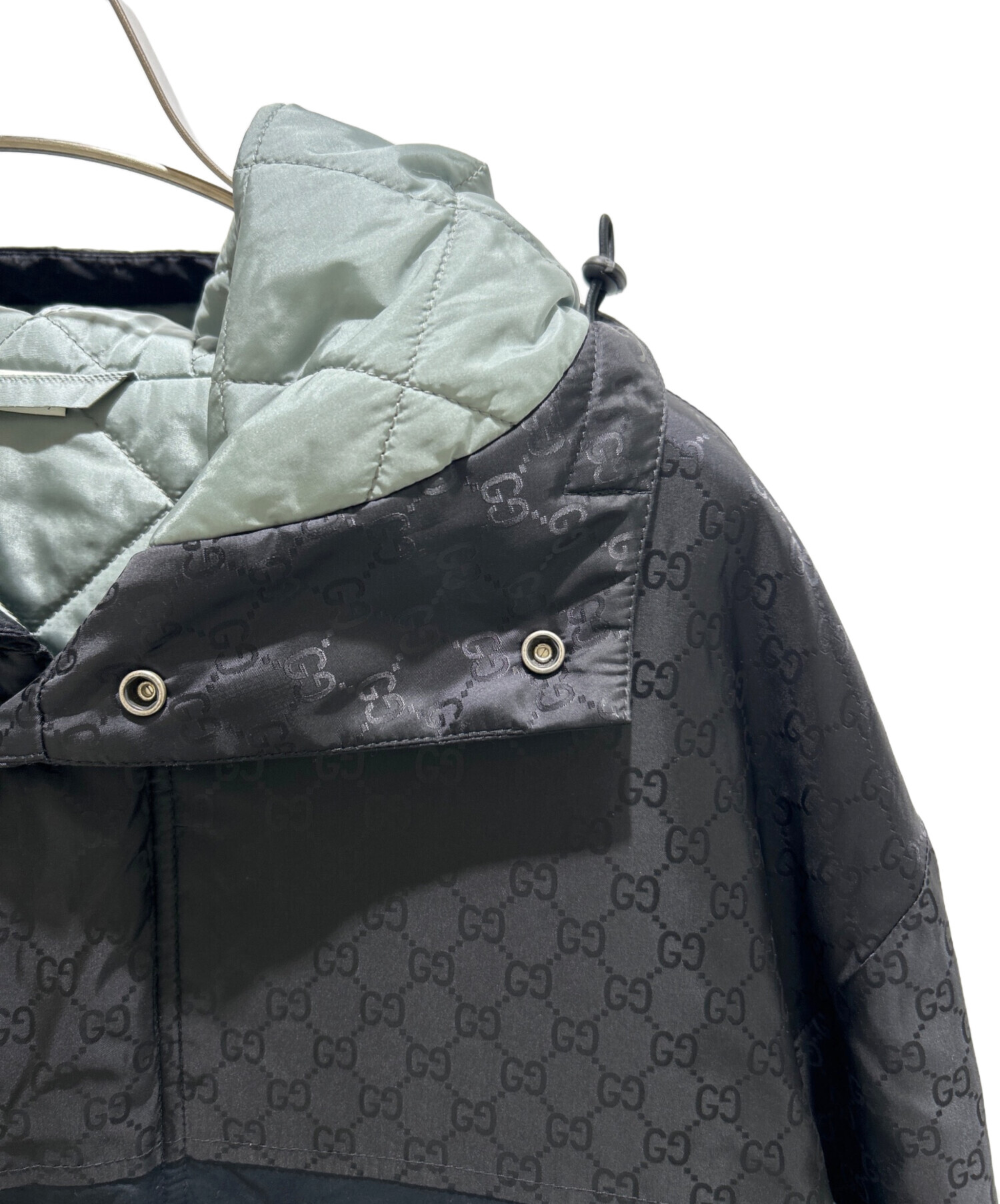 中古・古着通販】GUCCI (グッチ) GG中綿コート ブラック サイズ:48