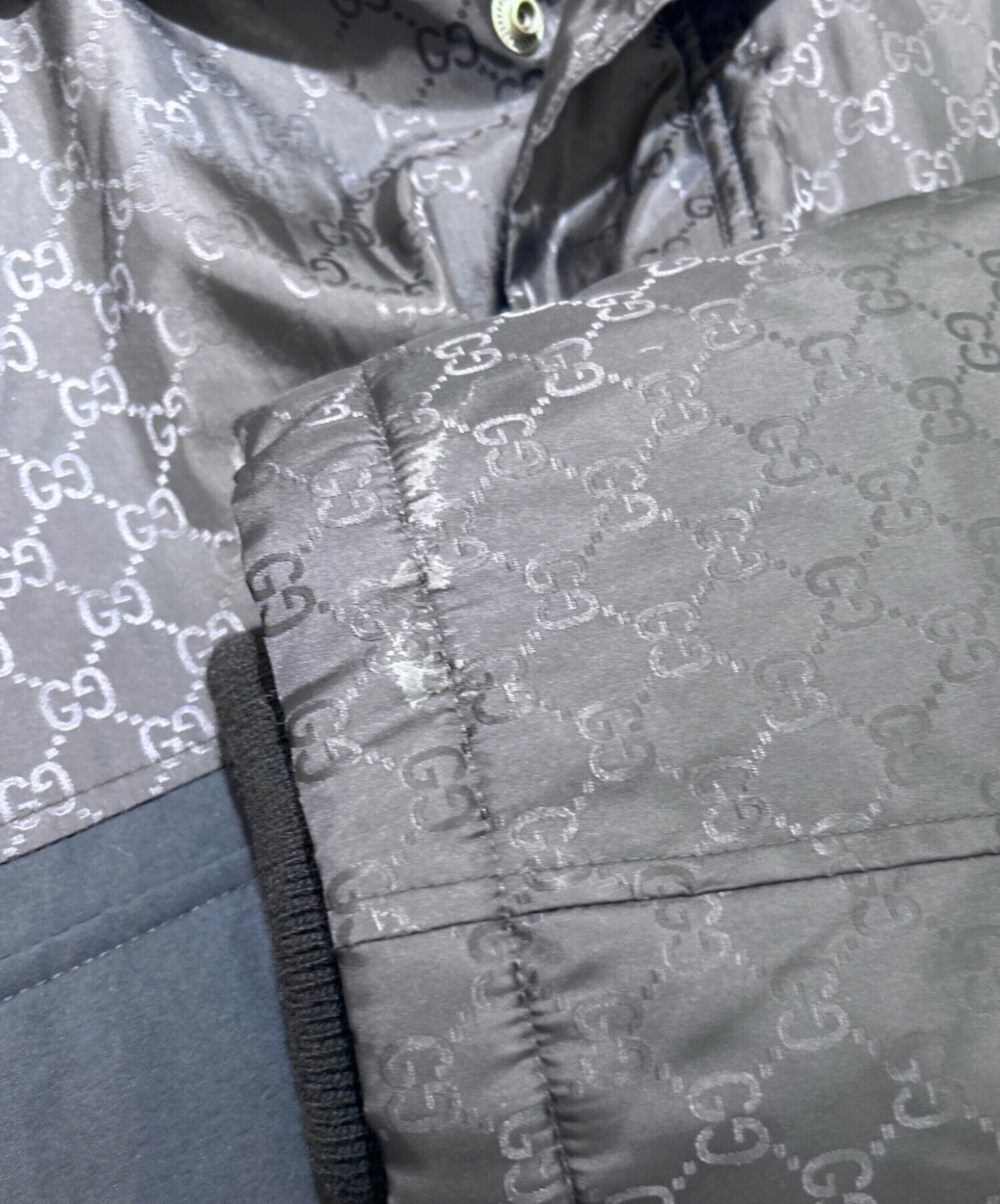 中古・古着通販】GUCCI (グッチ) GG中綿コート ブラック サイズ:48