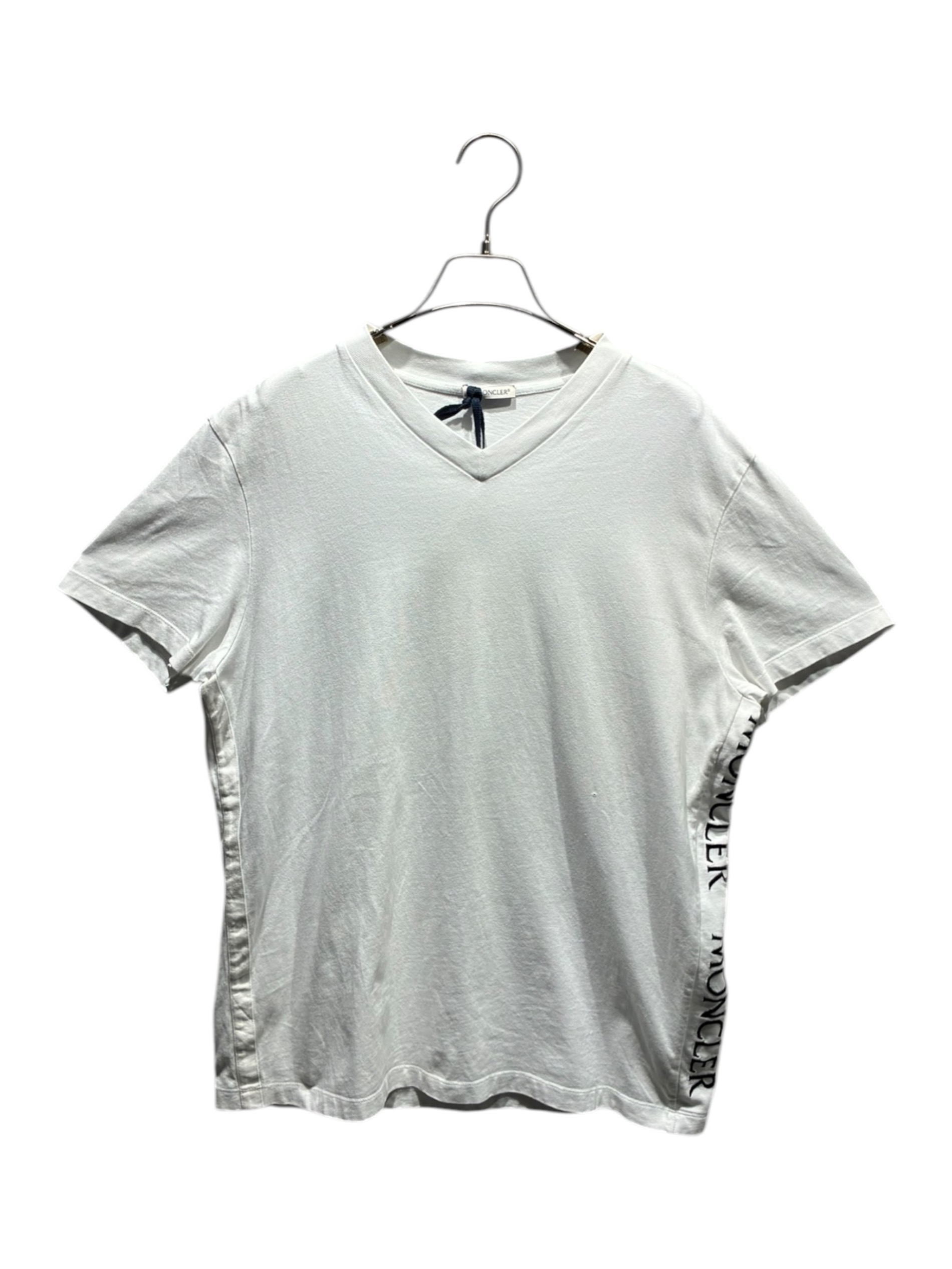 中古・古着通販】MONCLER (モンクレール) VネックTシャツ ホワイト 