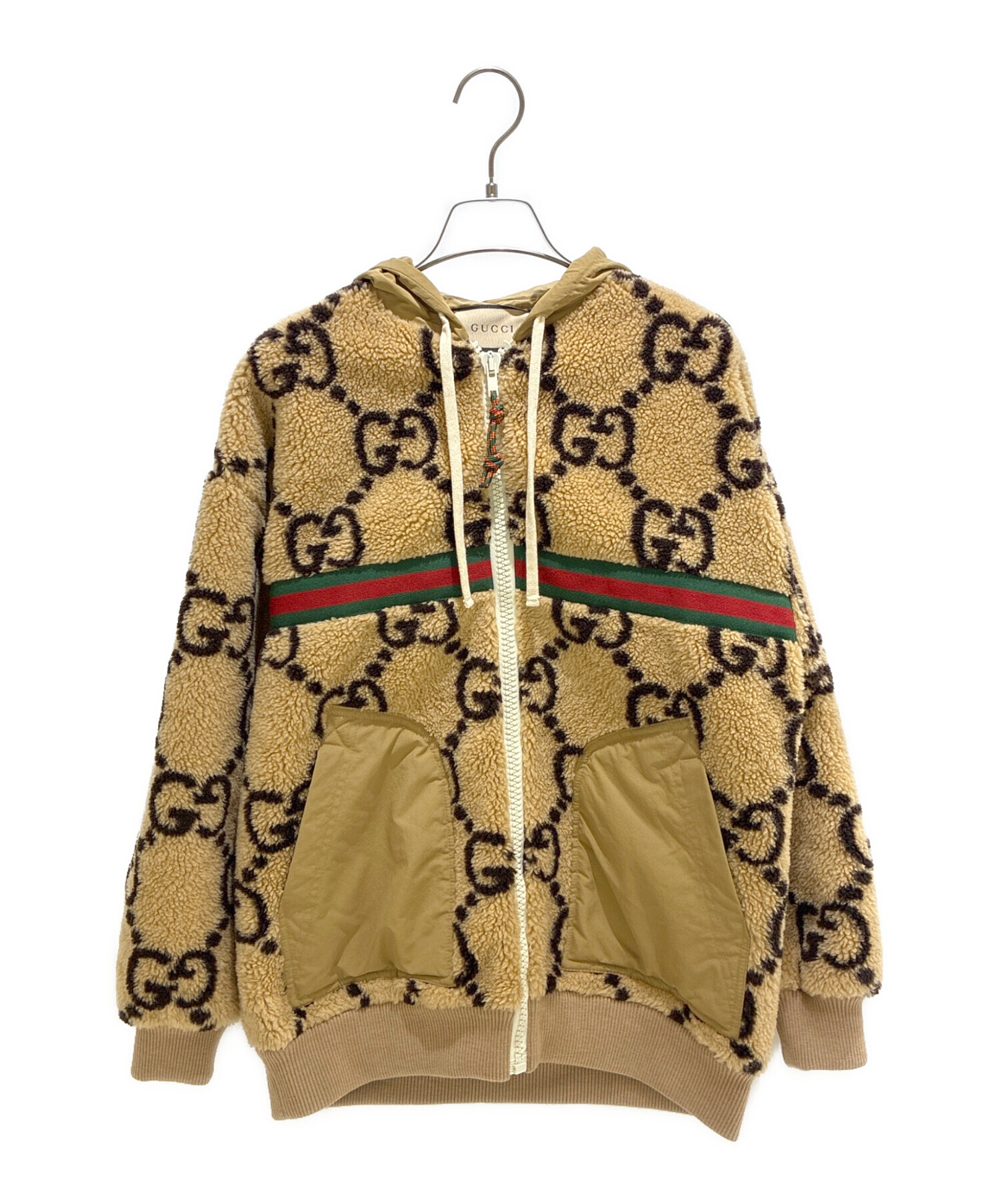 中古・古着通販】GUCCI (グッチ) GGボアブルゾン ベージュ サイズ:xs