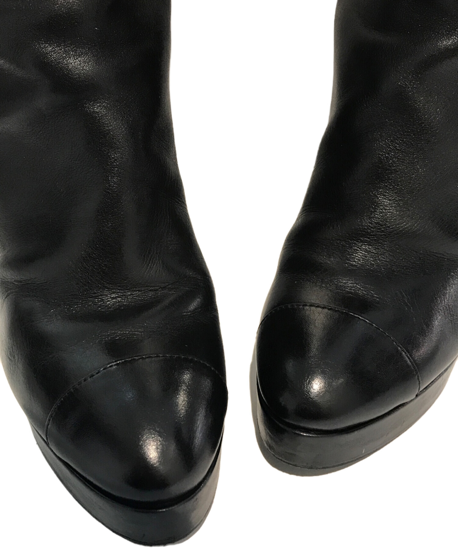 中古・古着通販】CHANEL (シャネル) ロングブーツ ブラック サイズ:38