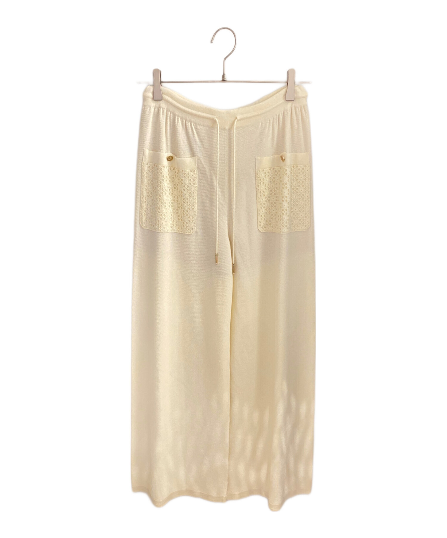 中古・古着通販】CHANEL (シャネル) ワイドパンツ ホワイト サイズ:36