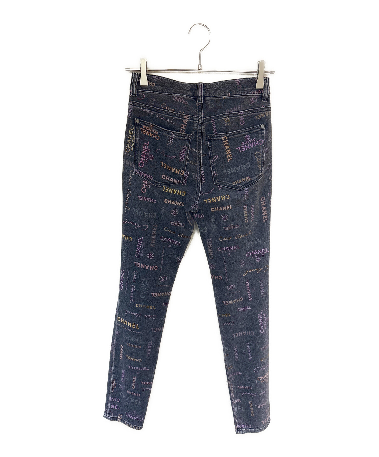 中古・古着通販】CHANEL (シャネル) ロゴプリントデニムパンツ