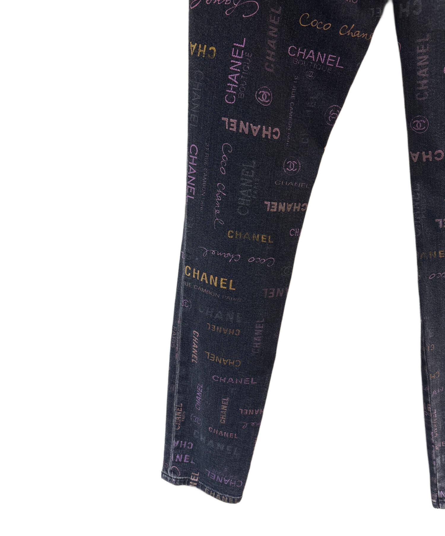 中古・古着通販】CHANEL (シャネル) ロゴプリントデニムパンツ