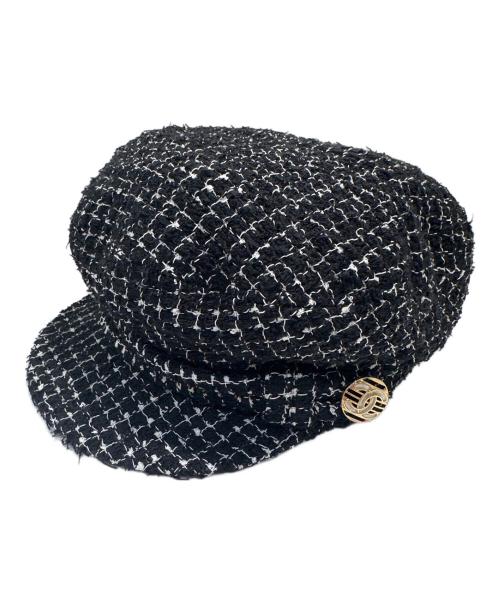 sale☆CHANELシャネルキャスケット 中古・古着通販】CHANEL (シャネル) ココボタンツィードキャスケット