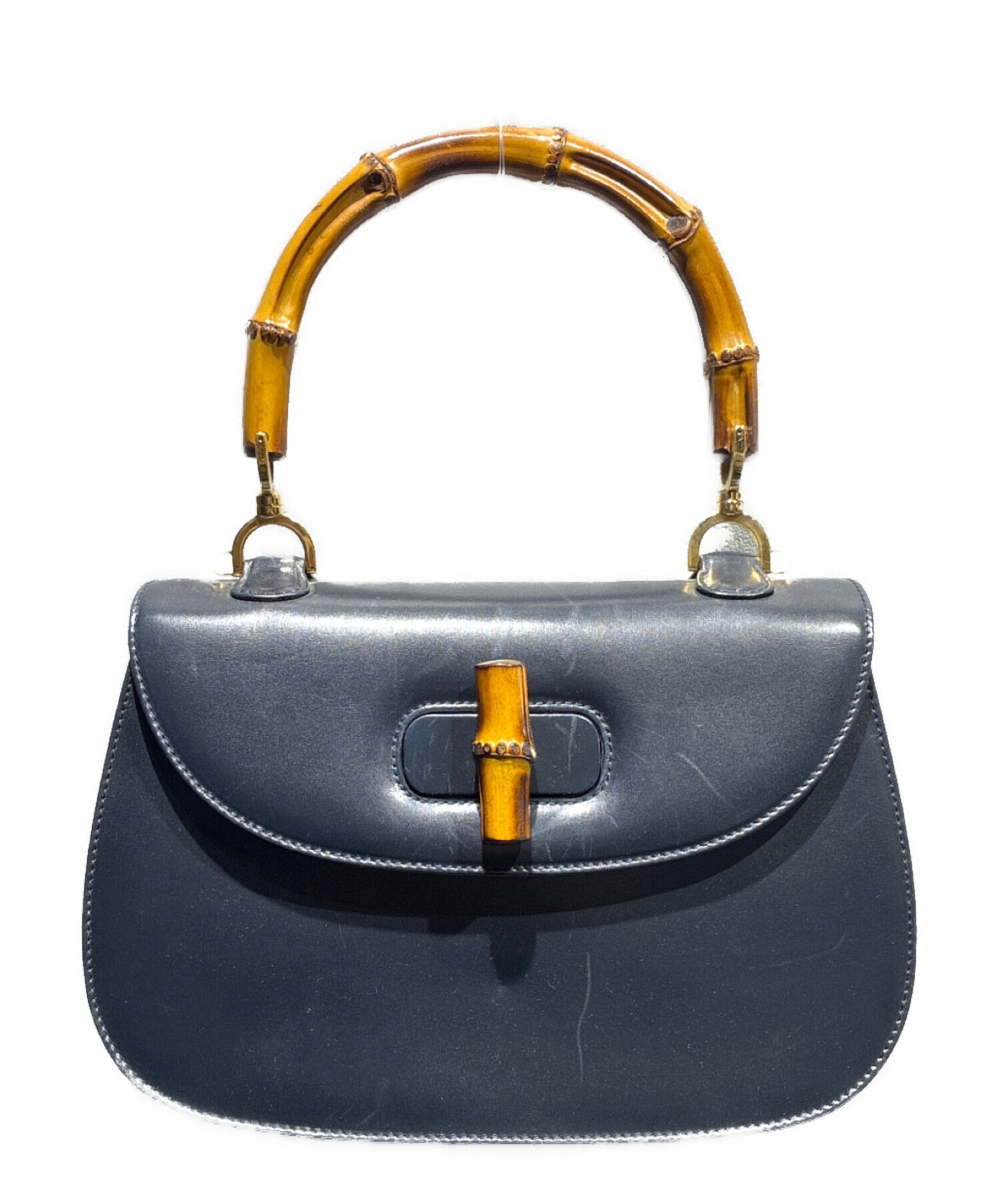 中古・古着通販】GUCCI (グッチ) バンブーハンドバッグ 0633 ブラック