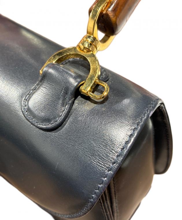 中古・古着通販】GUCCI (グッチ) バンブーハンドバッグ 0633 ブラック