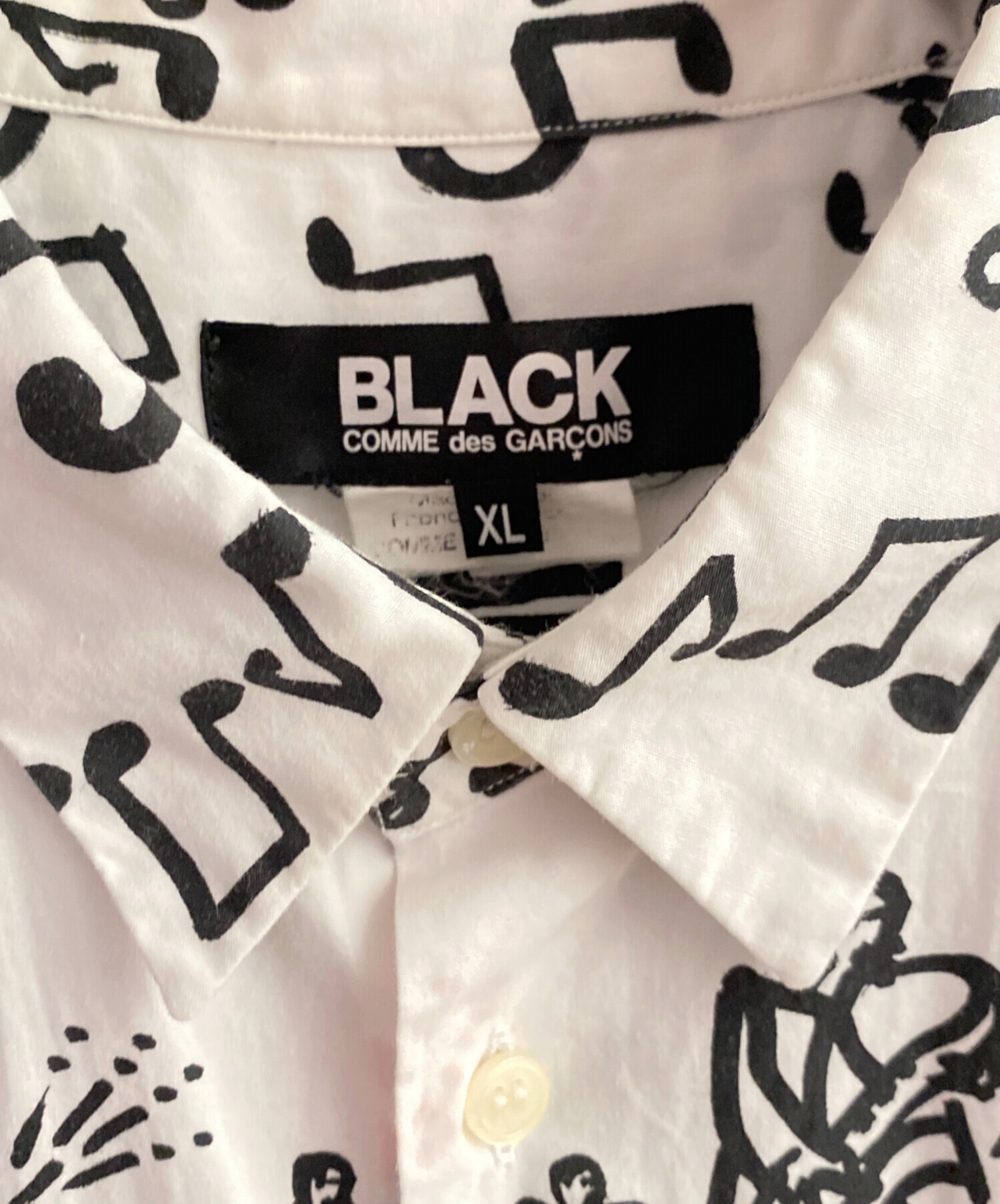 COMME des GARCONS HOMME DEUX 音符総柄長袖シャツ 中古・古着通販】BLACK COMME des GARCONS (ブラックコムデギャルソン