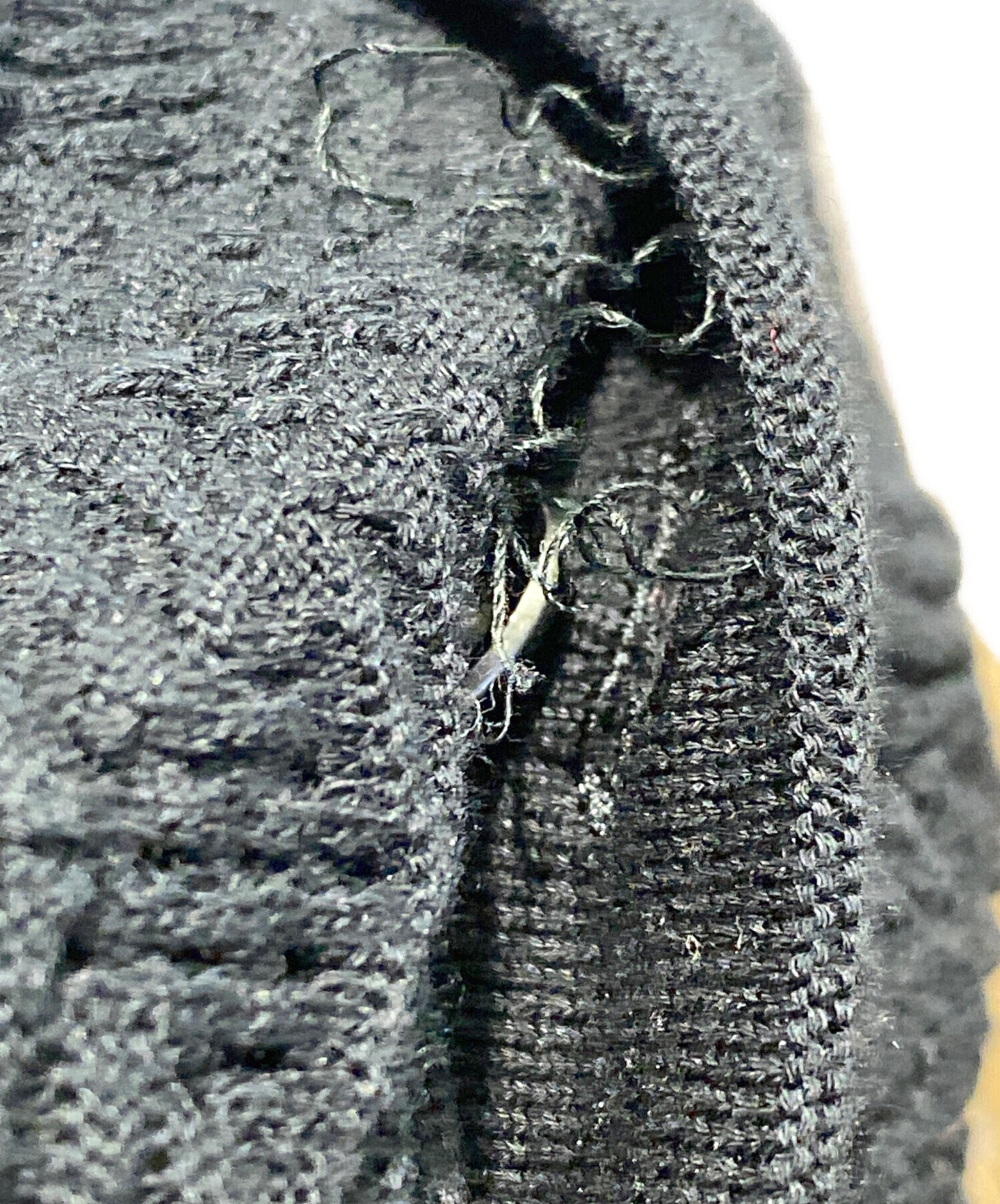 中古・古着通販】CHANEL (シャネル) 七分丈ニットワンピース ブラック