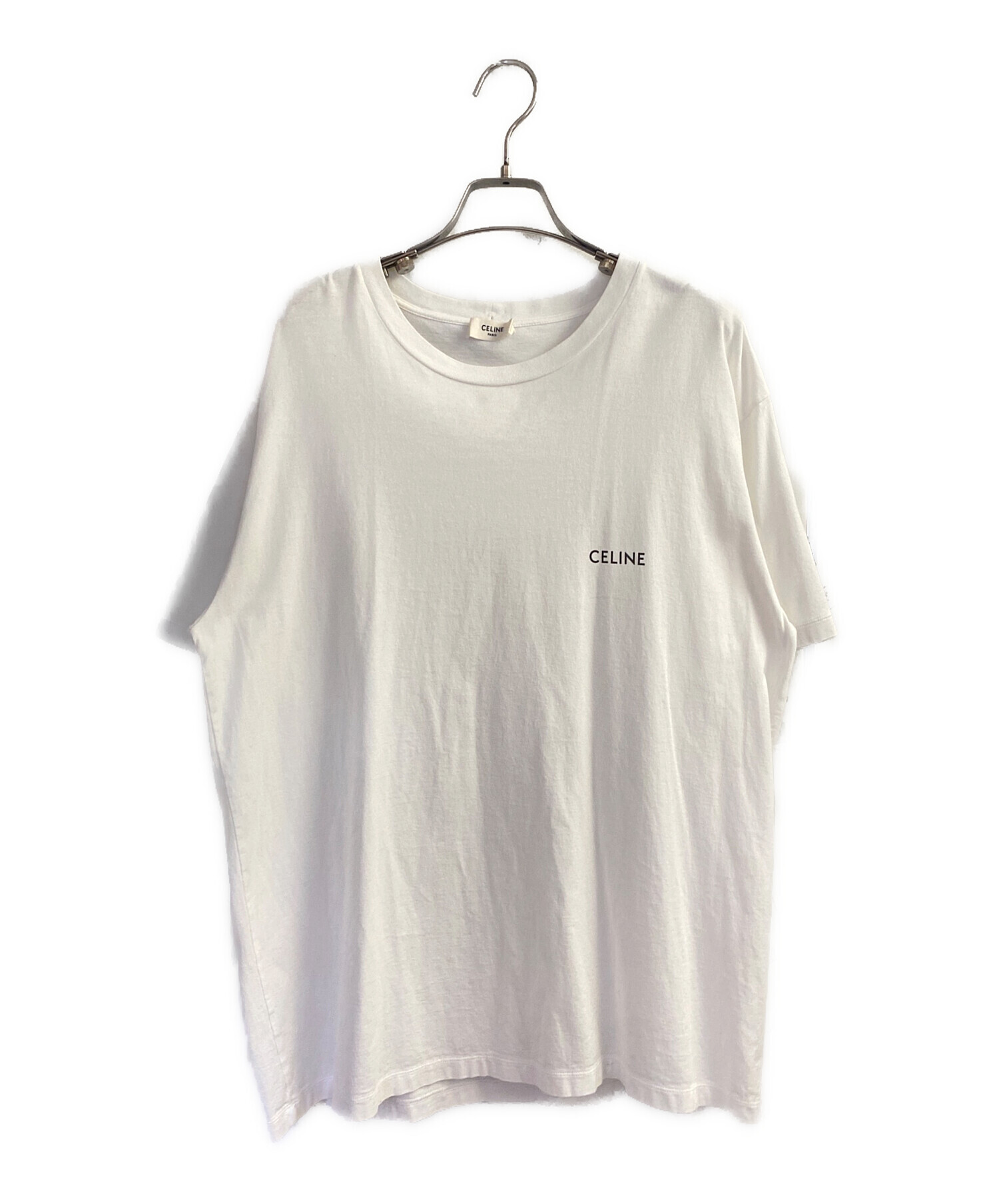 CELINE ロゴ Tシャツ Mサイズ ホワイト 中古・古着通販】CELINE (セリーヌ) ロゴTシャツ ホワイト サイズ:M