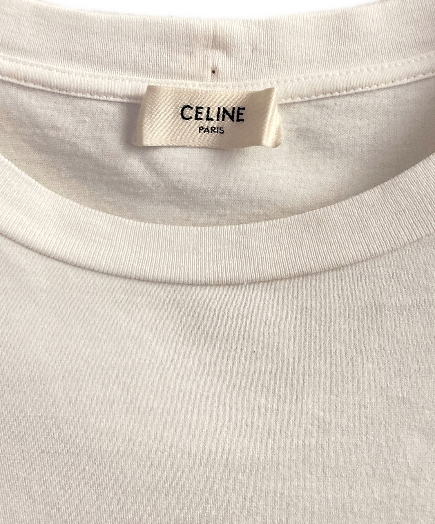 CELINE セリーヌ ホワイト Tシャツ M 中古・古着通販】CELINE (セリーヌ) ロゴTシャツ ホワイト サイズ:M