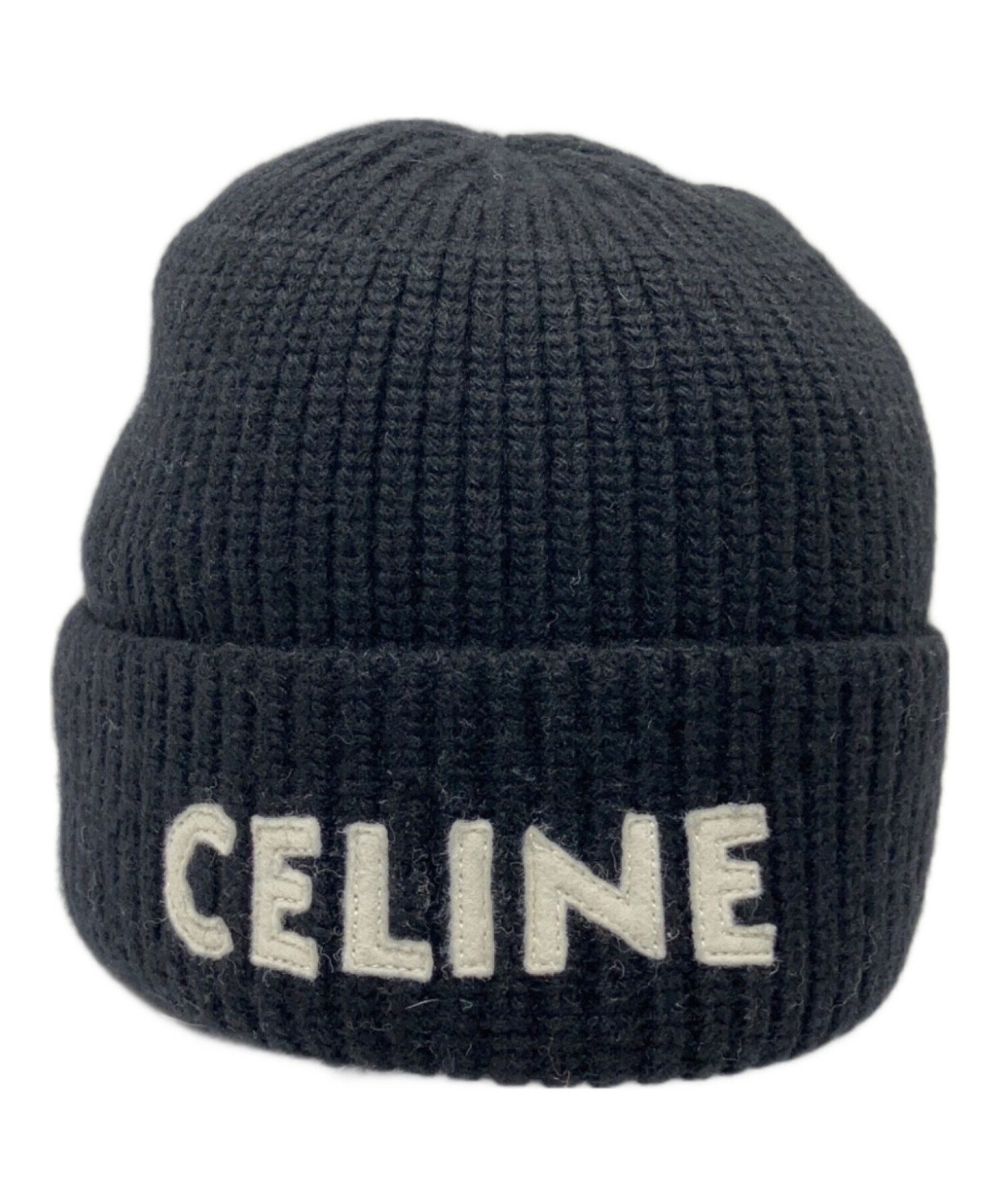期間限定SALE⭐︎CELINE ブラックニット帽 中古・古着通販】CELINE (セリーヌ) ロゴニットキャップ 2A61W535Q