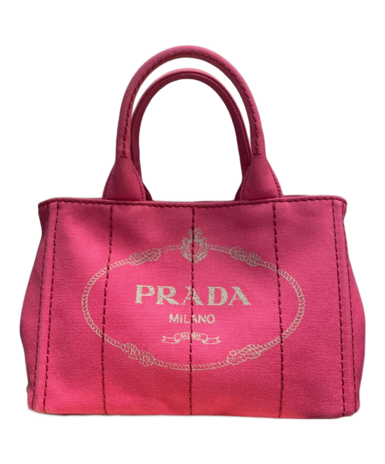 PRADA カナパミニ ピンク Sサイズ 中古・古着通販】PRADA (プラダ) カナパミニ ハンドバッグ ピンク