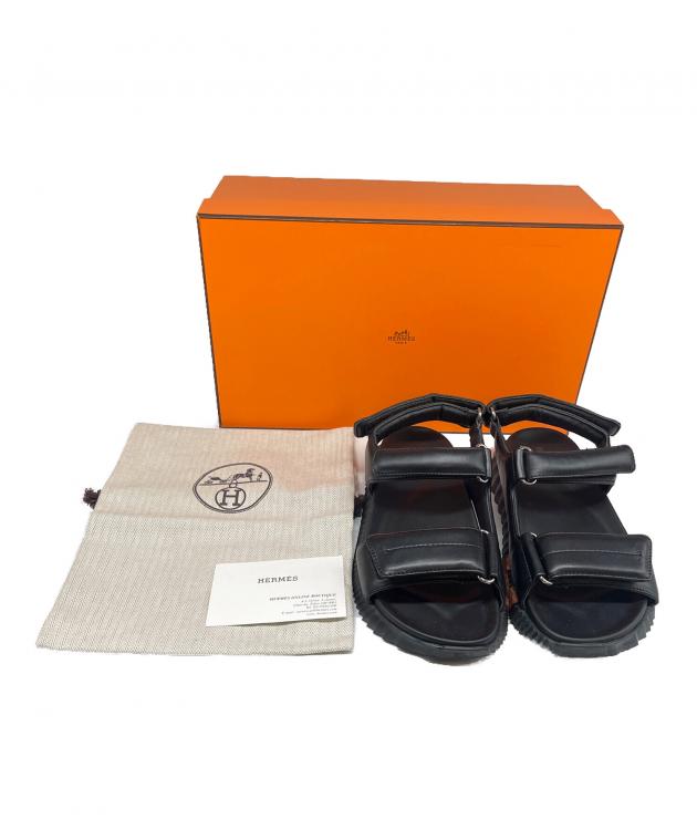 中古・古着通販】HERMES (エルメス) ジュニア/レザーサンダル ブラック