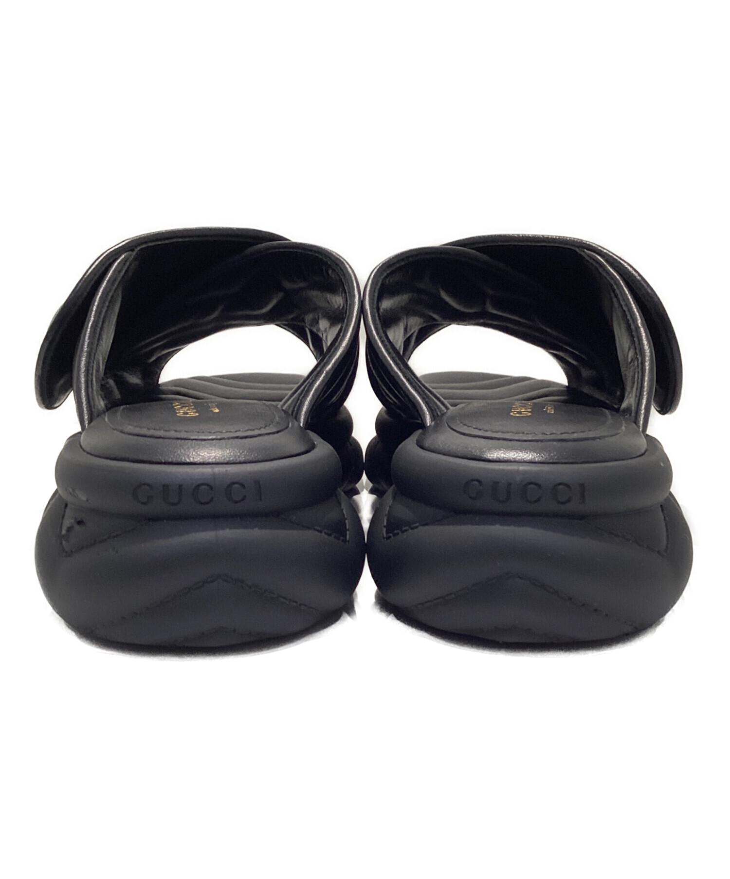 中古・古着通販】GUCCI (グッチ) ダブルG スライドサンダル ブラック