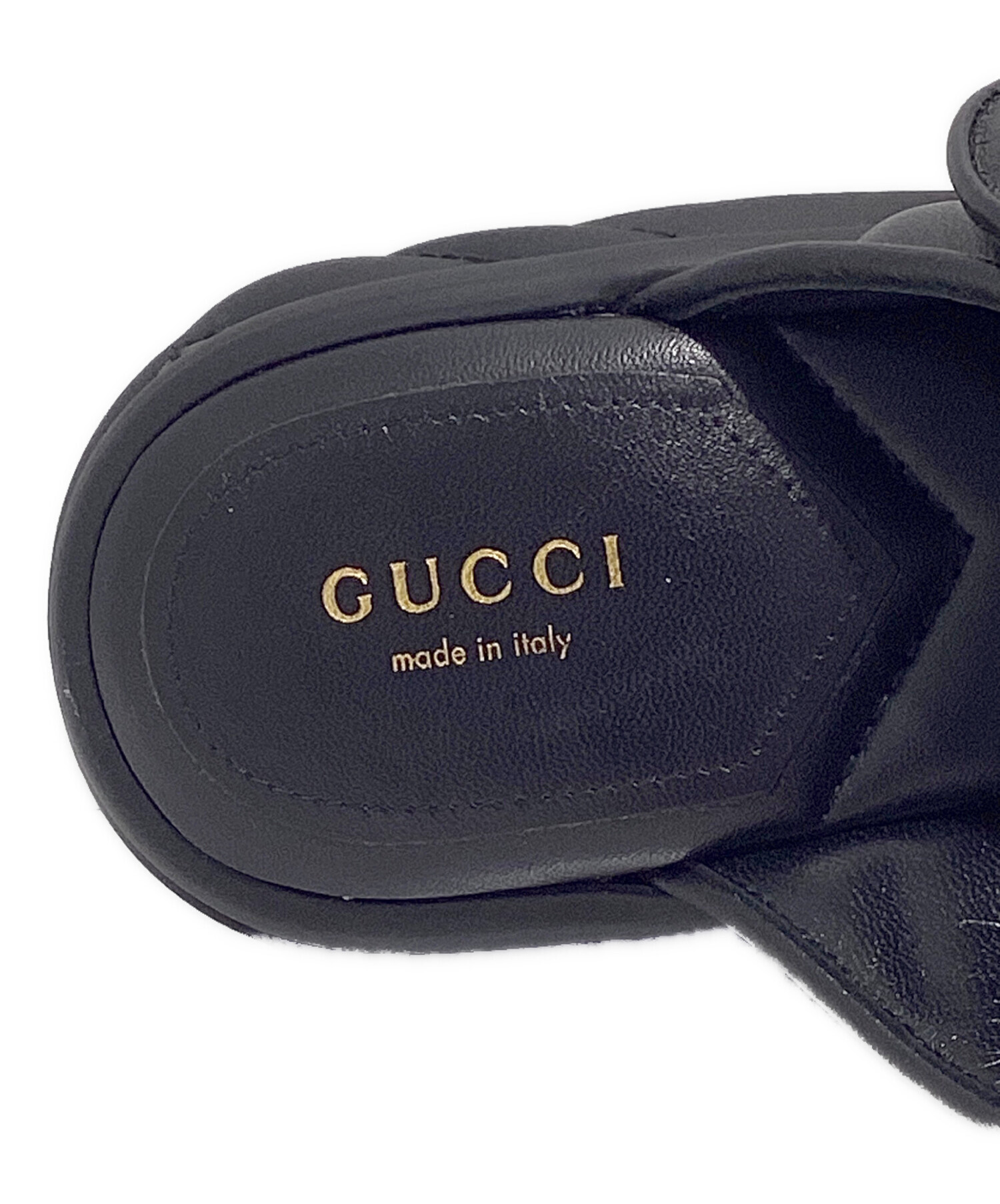 中古・古着通販】GUCCI (グッチ) ダブルG スライドサンダル ブラック