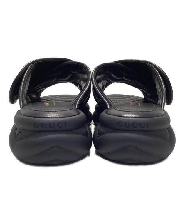 中古・古着通販】GUCCI (グッチ) ダブルG スライドサンダル ブラック