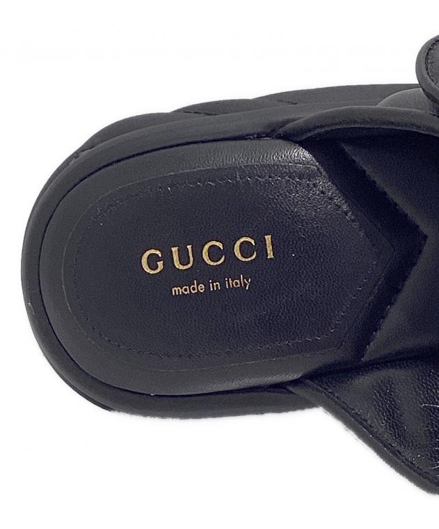 中古・古着通販】GUCCI (グッチ) ダブルG スライドサンダル ブラック