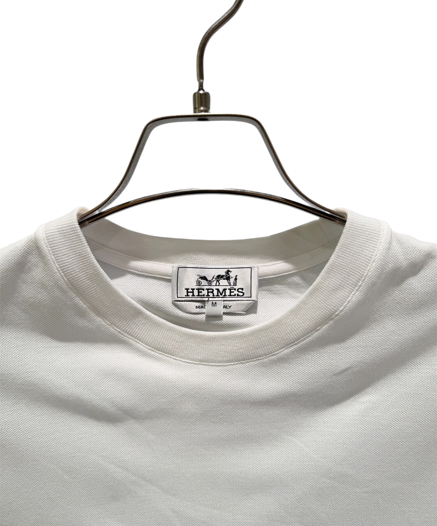 良品【HERMES】Hロゴ/H刺繍鹿の子ポケット/Tシャツ/Lサイズ/ 中古・古着通販】HERMES (エルメス) H刺繍 鹿の子ポケットTシャツ